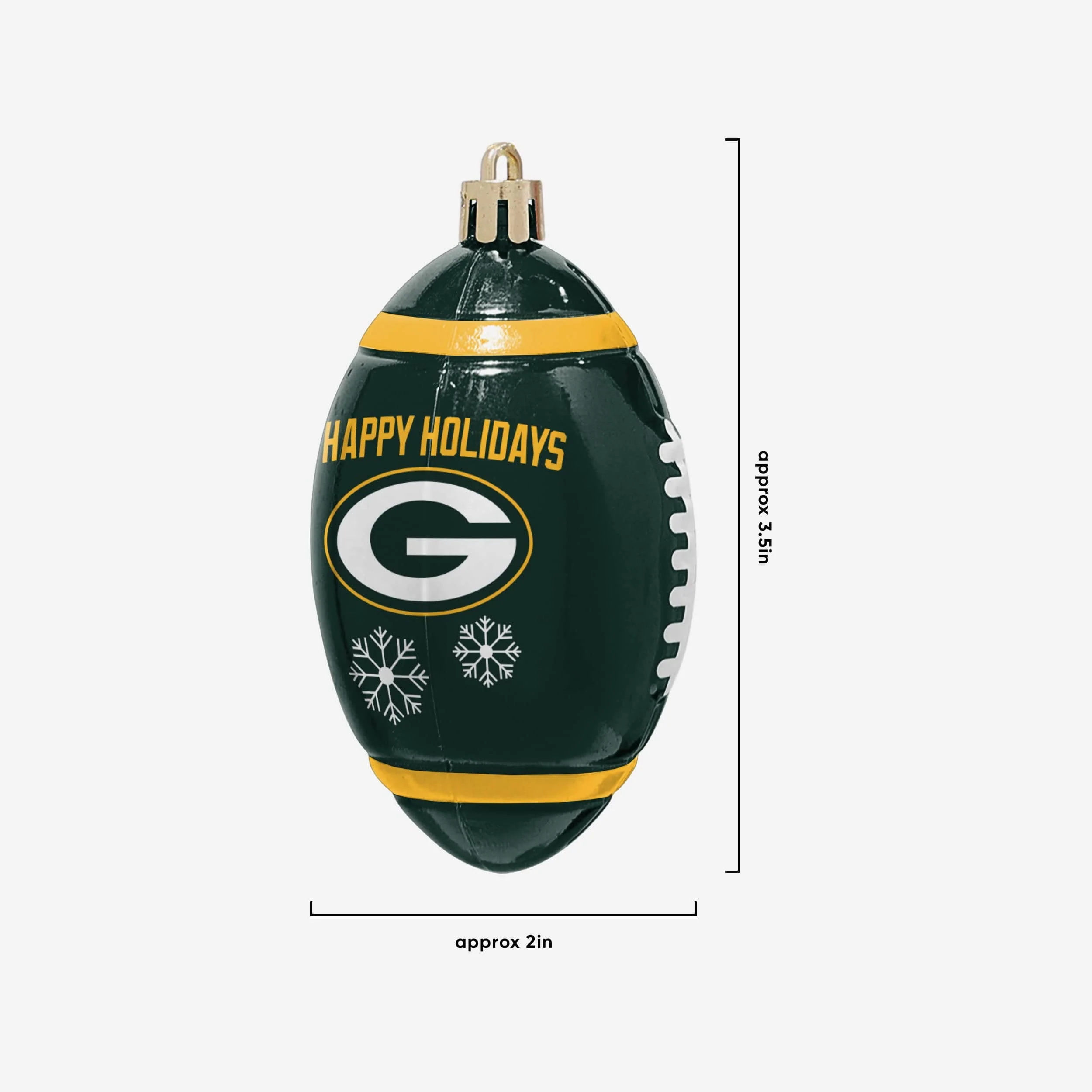 Green Bay Packers NFL 12 Pack Football Ornament Set - Image 3