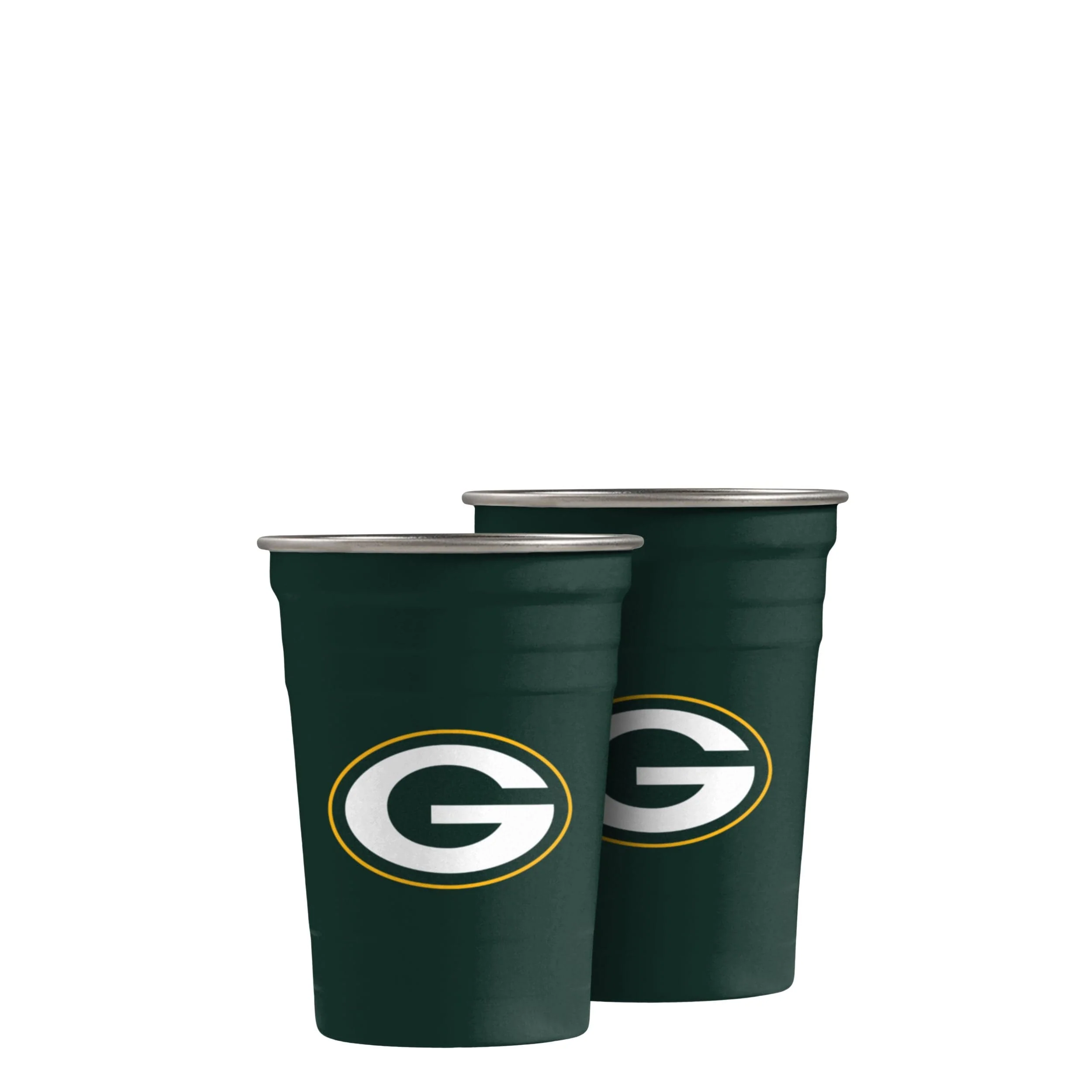 Green Bay Packers NFL 2 Pack Reusable Stainless Steel 16 oz Tumbler Cup