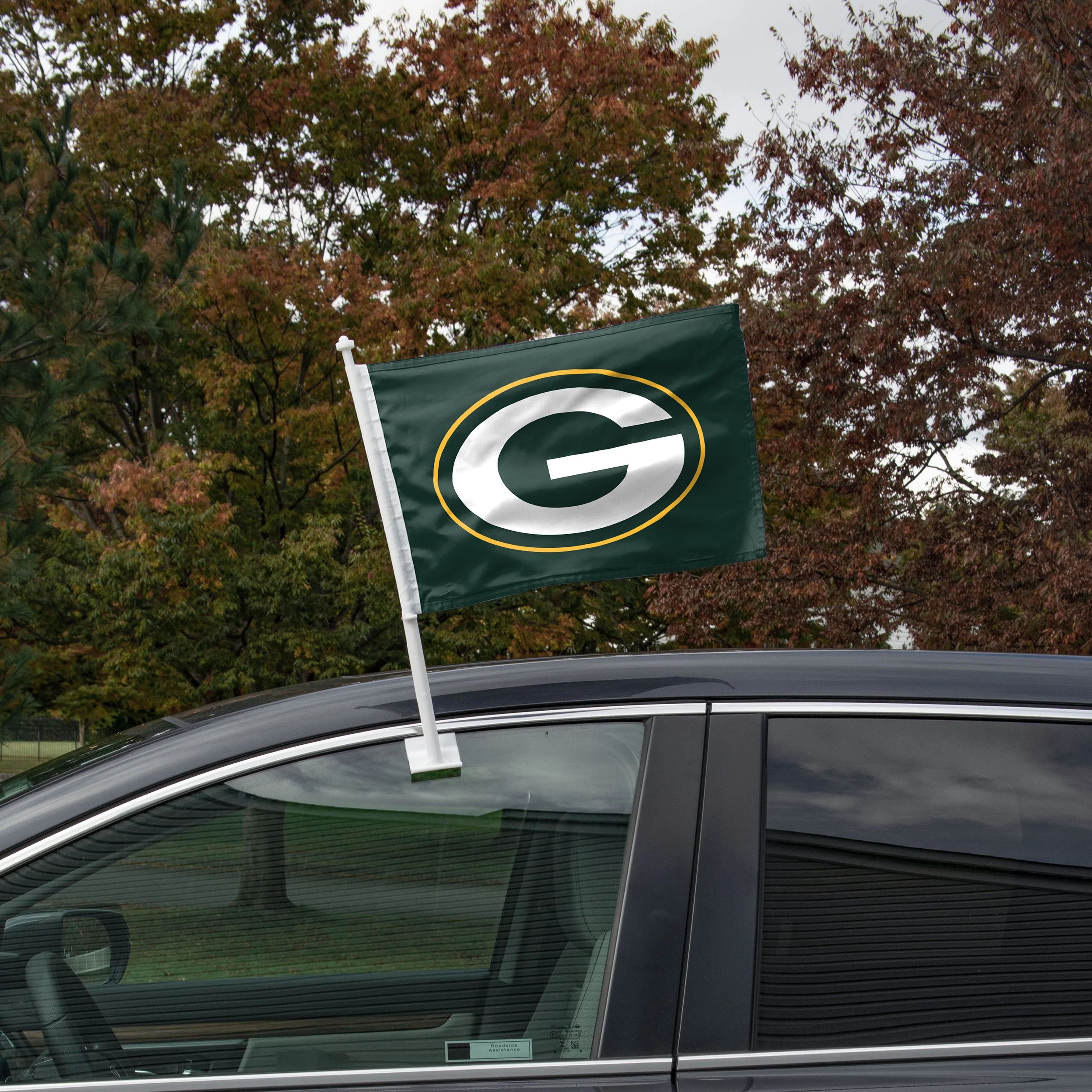 Green Bay Packers NFL 2 Pack Solid Car Flag - Image 2