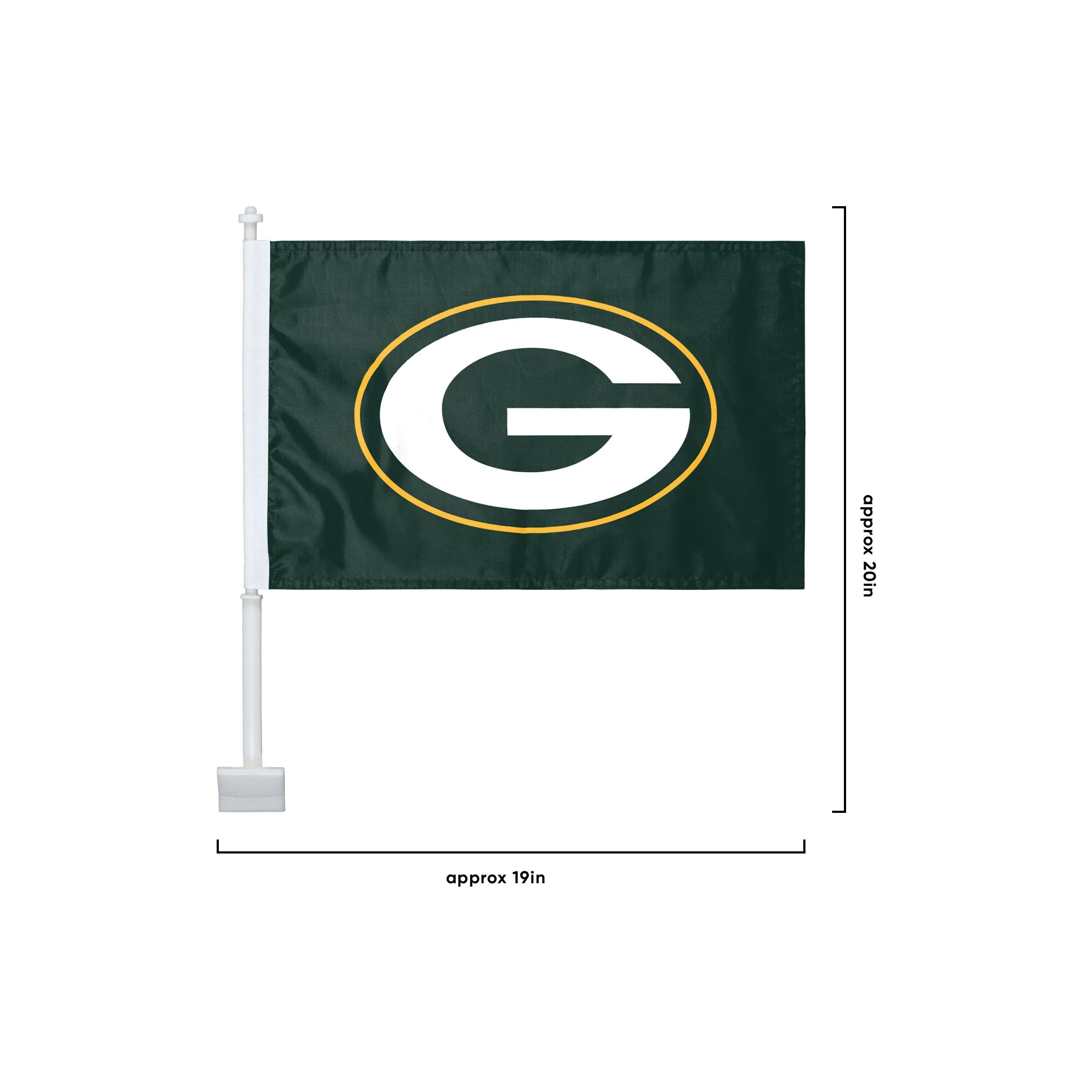 Green Bay Packers NFL 2 Pack Solid Car Flag - Image 3