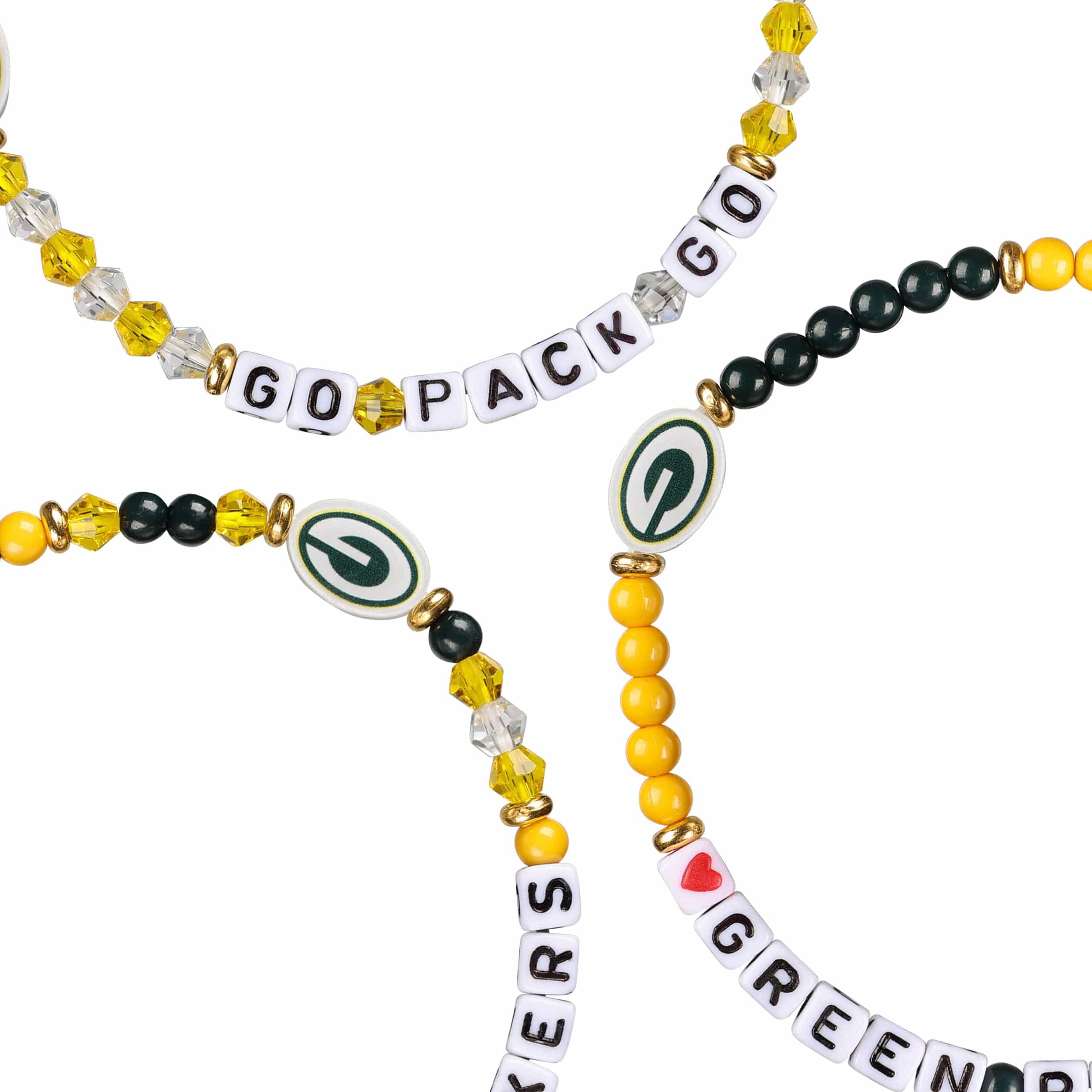 Green Bay Packers NFL 3 Pack Friendship Bracelet - Image 2