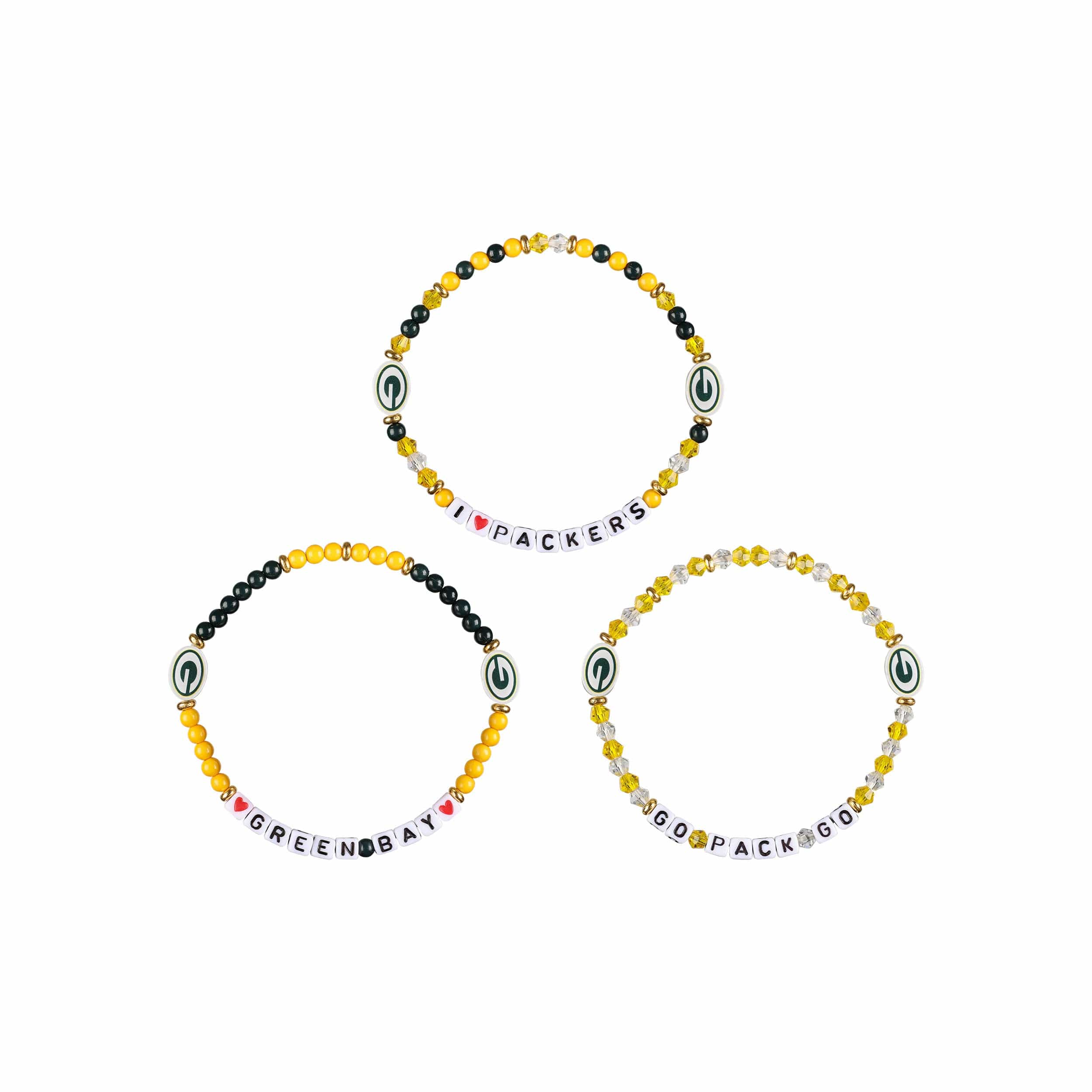 Green Bay Packers NFL 3 Pack Friendship Bracelet - Image 3