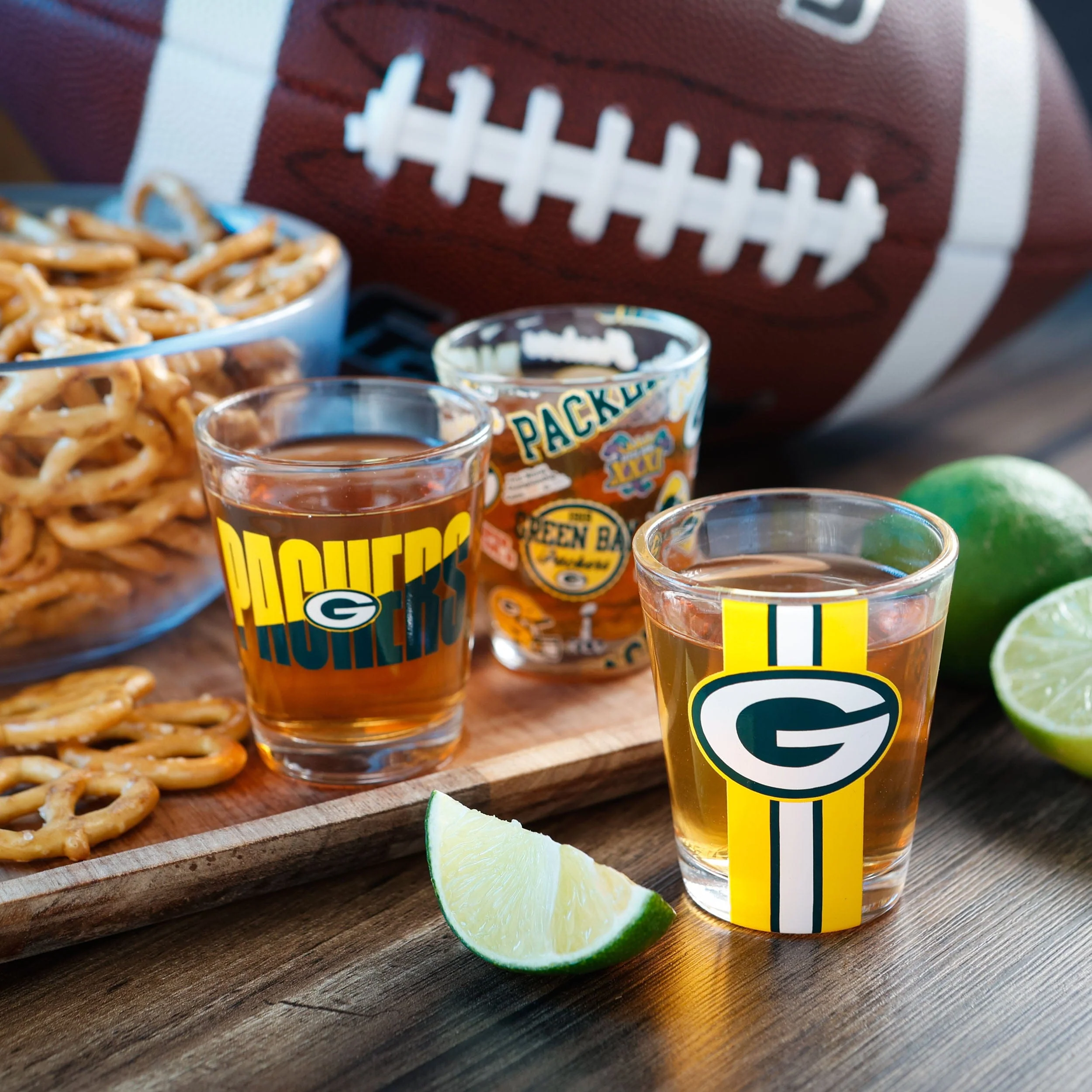 Green Bay Packers NFL 3 Pack Shot Glass - Image 2
