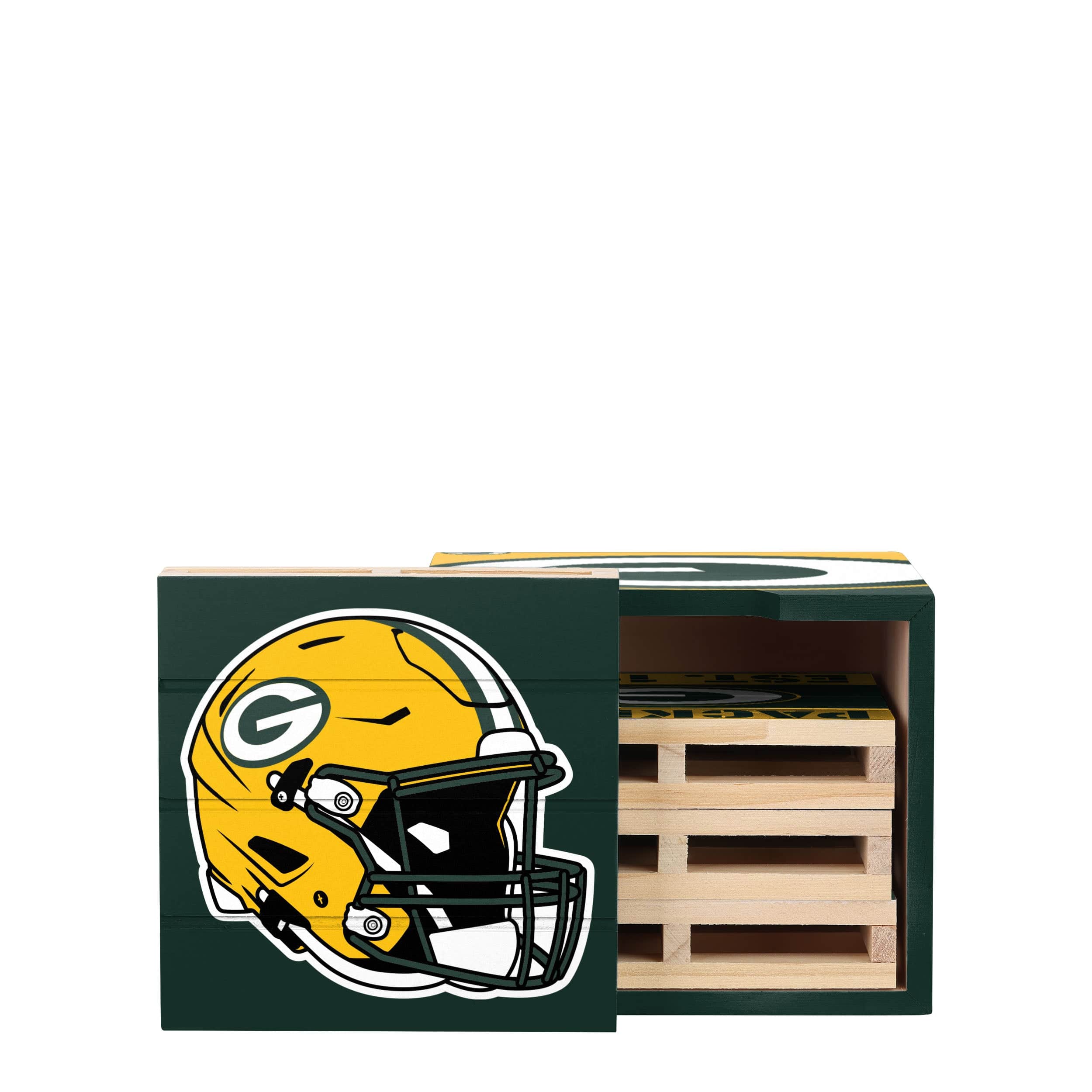 Green Bay Packers NFL 4 Pack Pallet Coaster Set