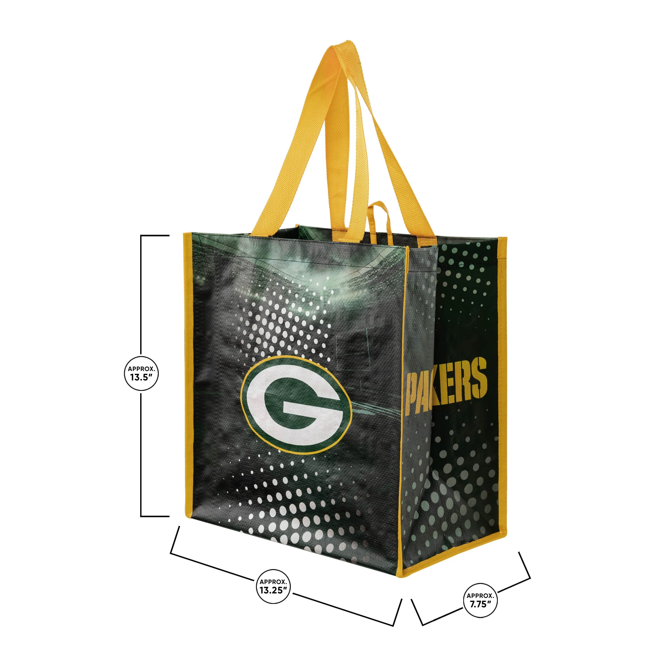 Green Bay Packers NFL 4 Pack Reusable Shopping Bags - Image 3