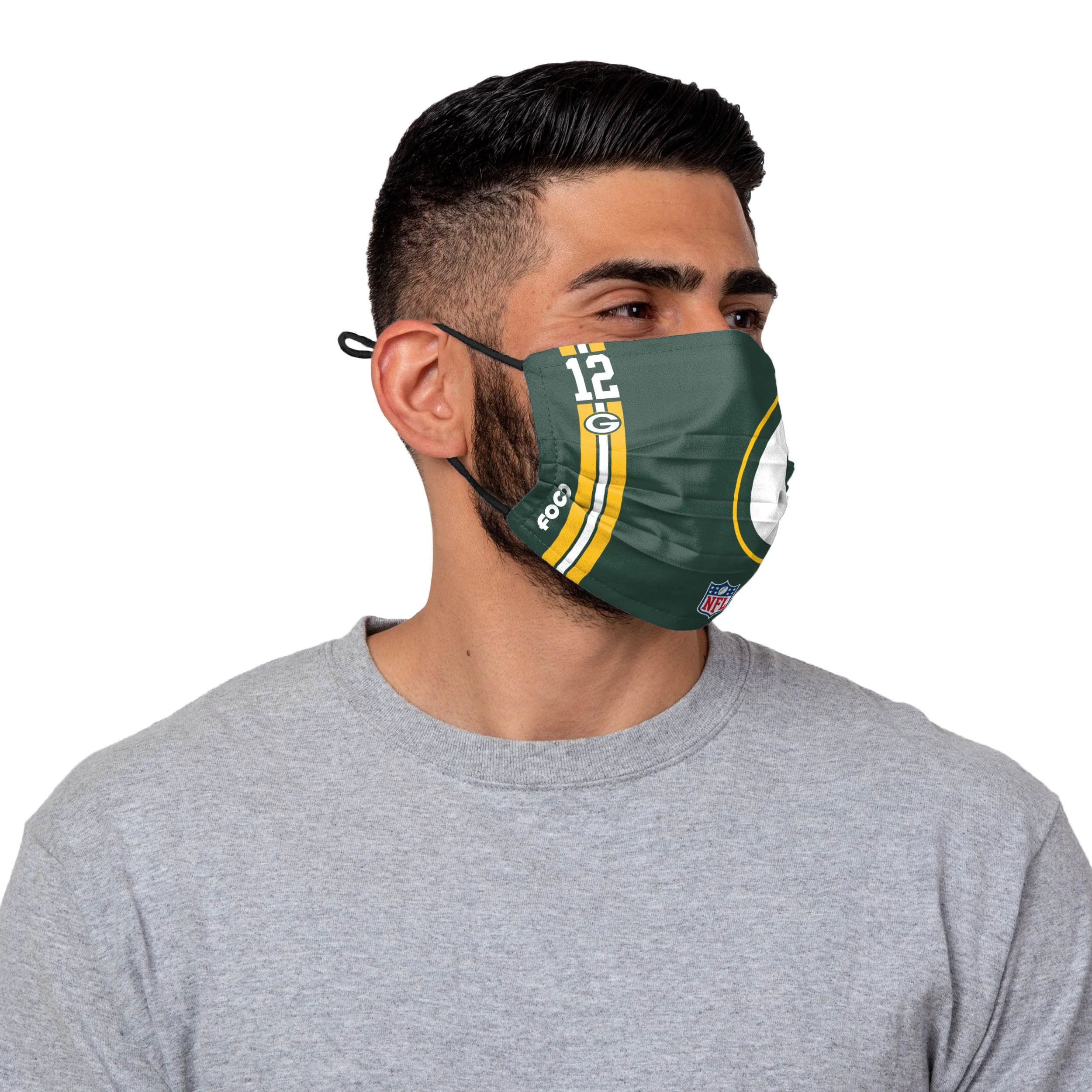 Green Bay Packers NFL Aaron Rodgers On-Field Sideline Logo Face Cover - Image 2