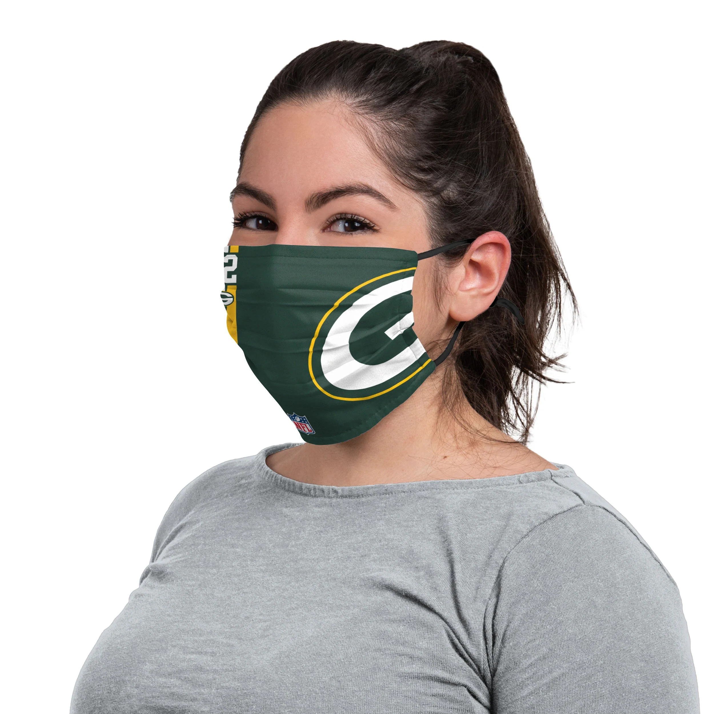 Green Bay Packers NFL Aaron Rodgers On-Field Sideline Logo Face Cover - Image 3