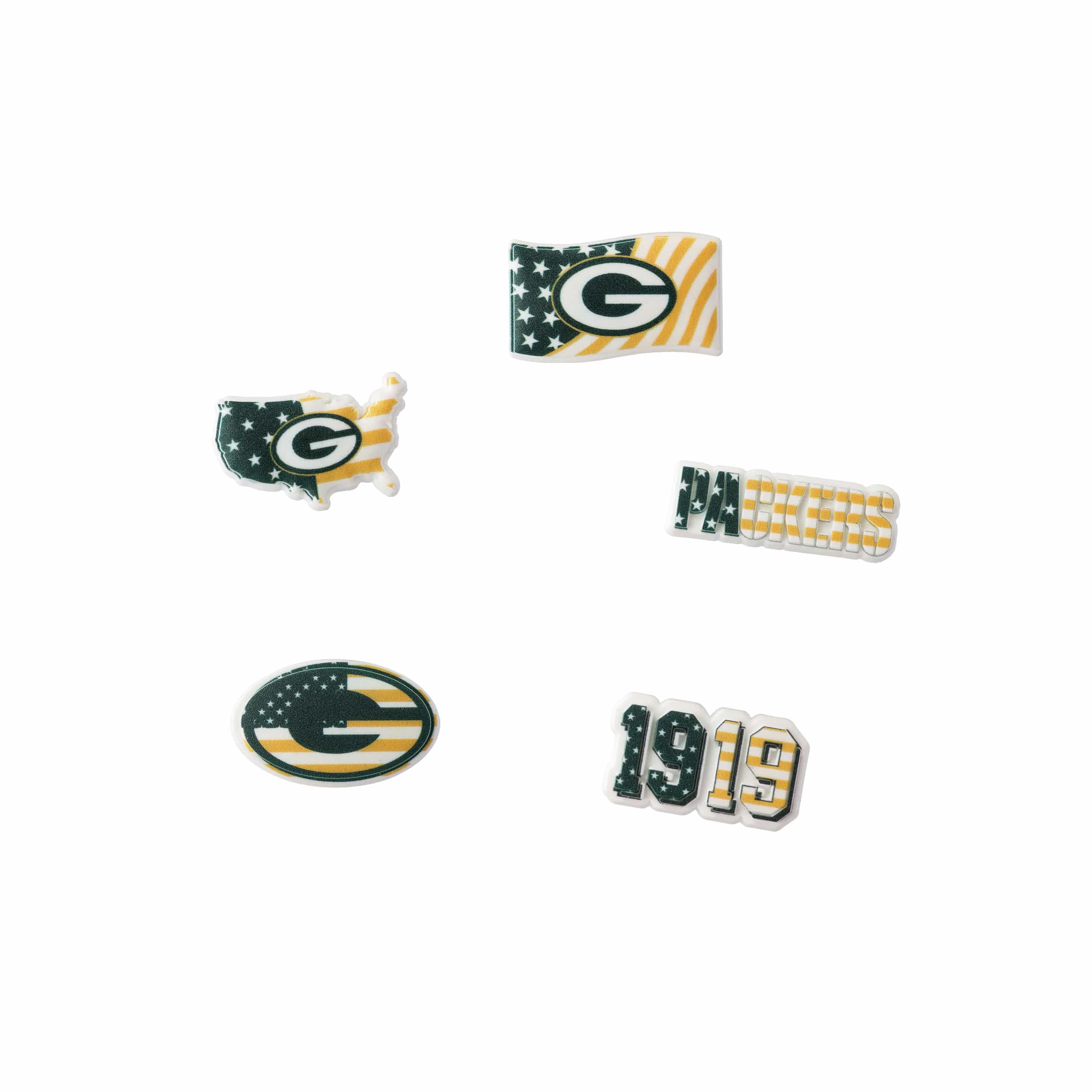 Green Bay Packers NFL Americana 5 Pack Team Clog Charms