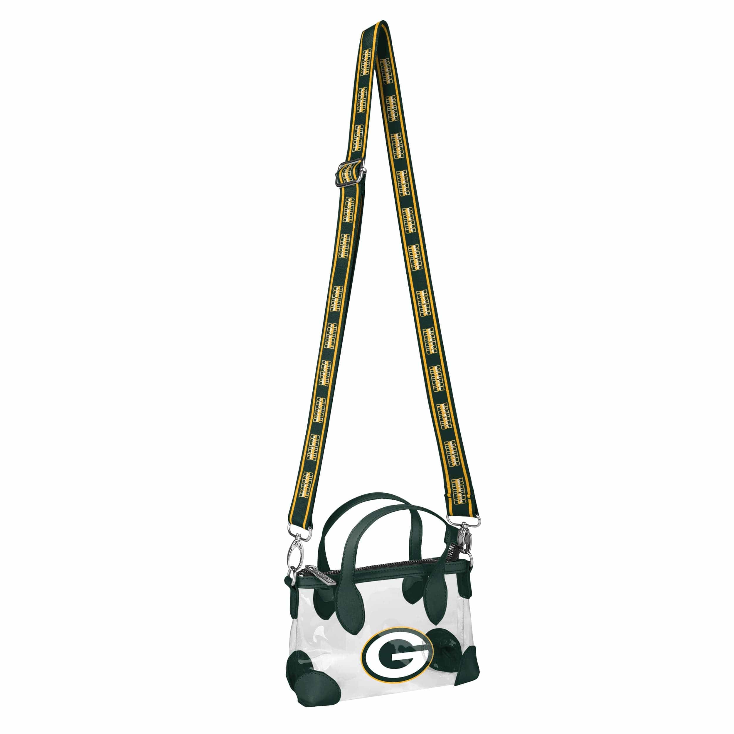 Green Bay Packers NFL Big Logo Clear Crossbody Mini Purse - Image 3