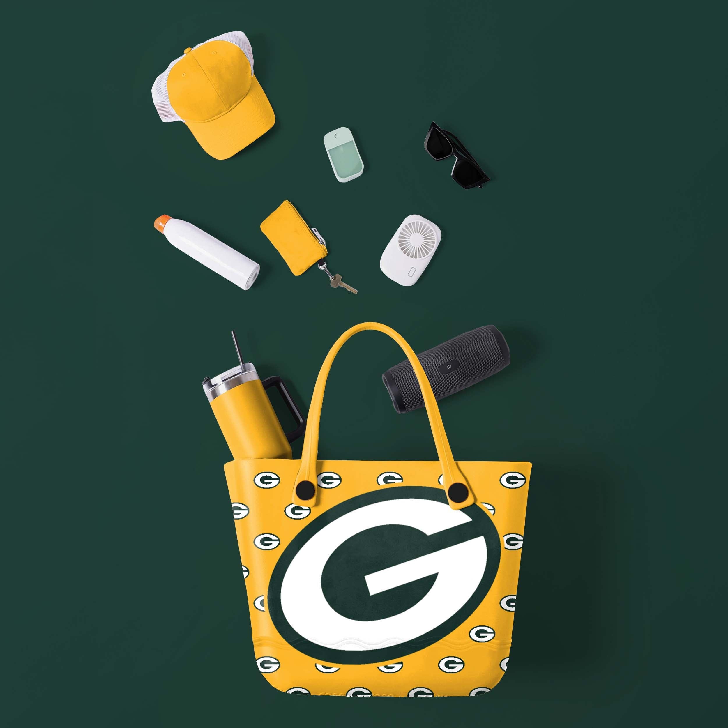 Green Bay Packers NFL Big Logo Mini Print Tailgate Tote Bag - Image 2