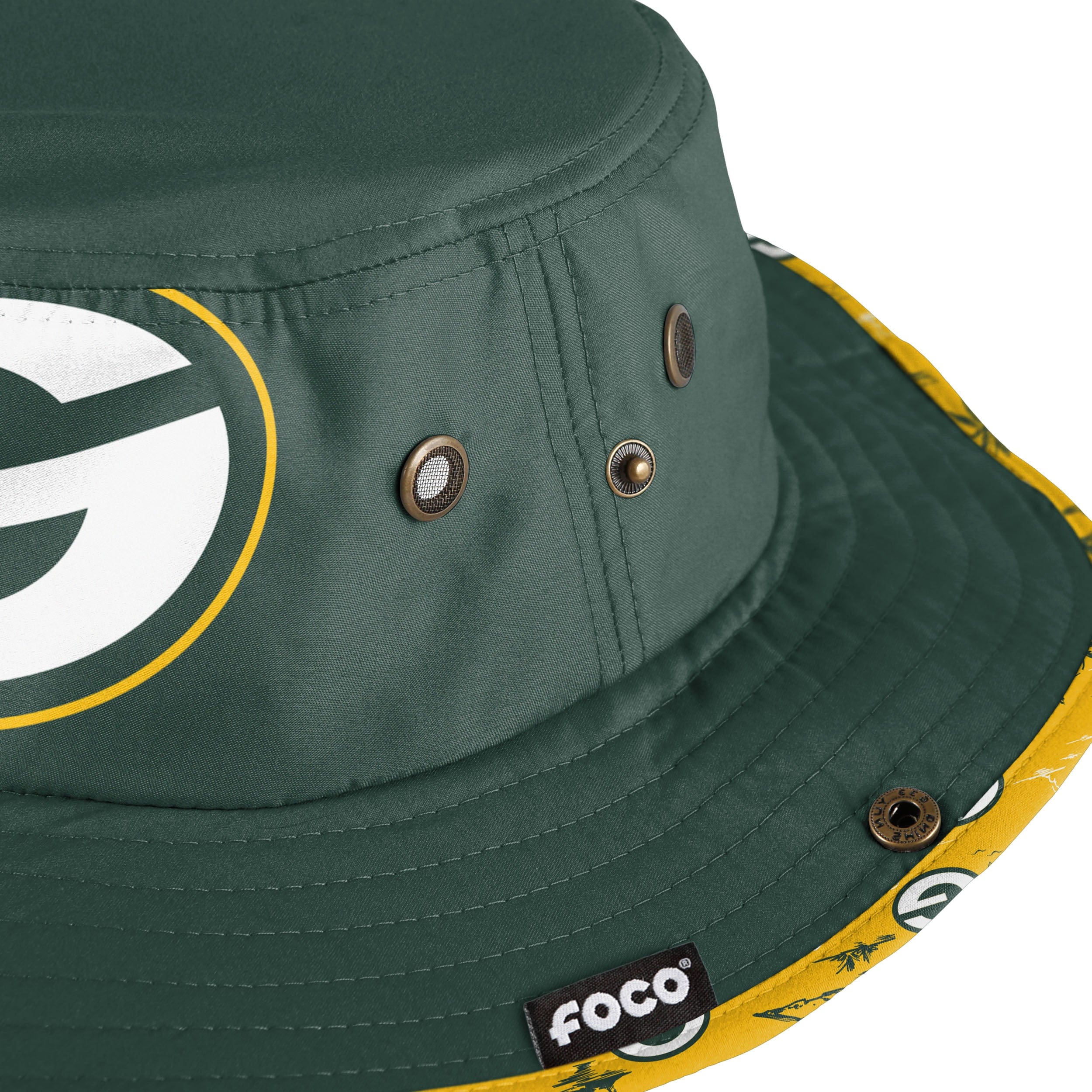 Green Bay Packers NFL Cropped Big Logo Hybrid Boonie Hat - Image 4