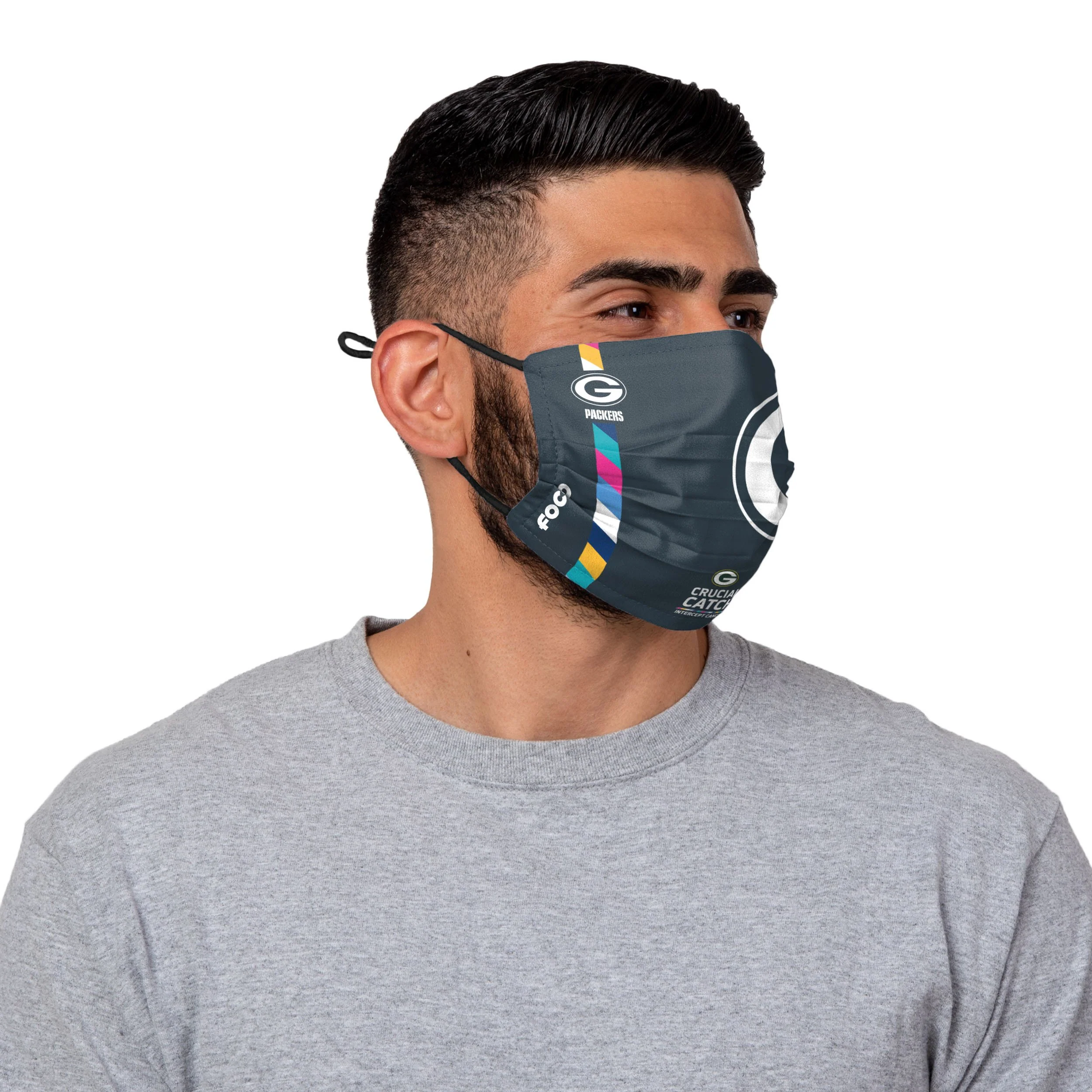 Green Bay Packers NFL Crucial Catch Adjustable Face Cover - Image 2
