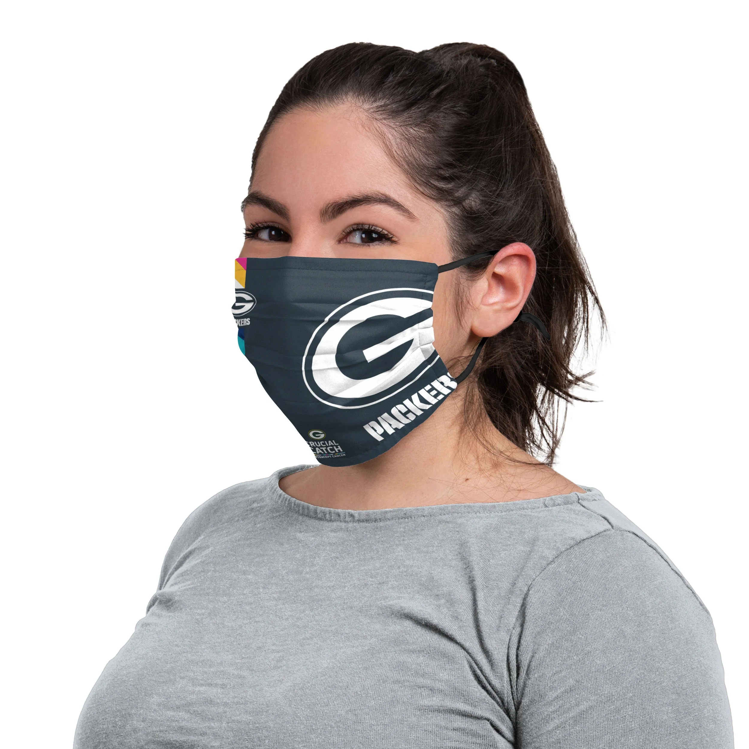 Green Bay Packers NFL Crucial Catch Adjustable Face Cover - Image 3