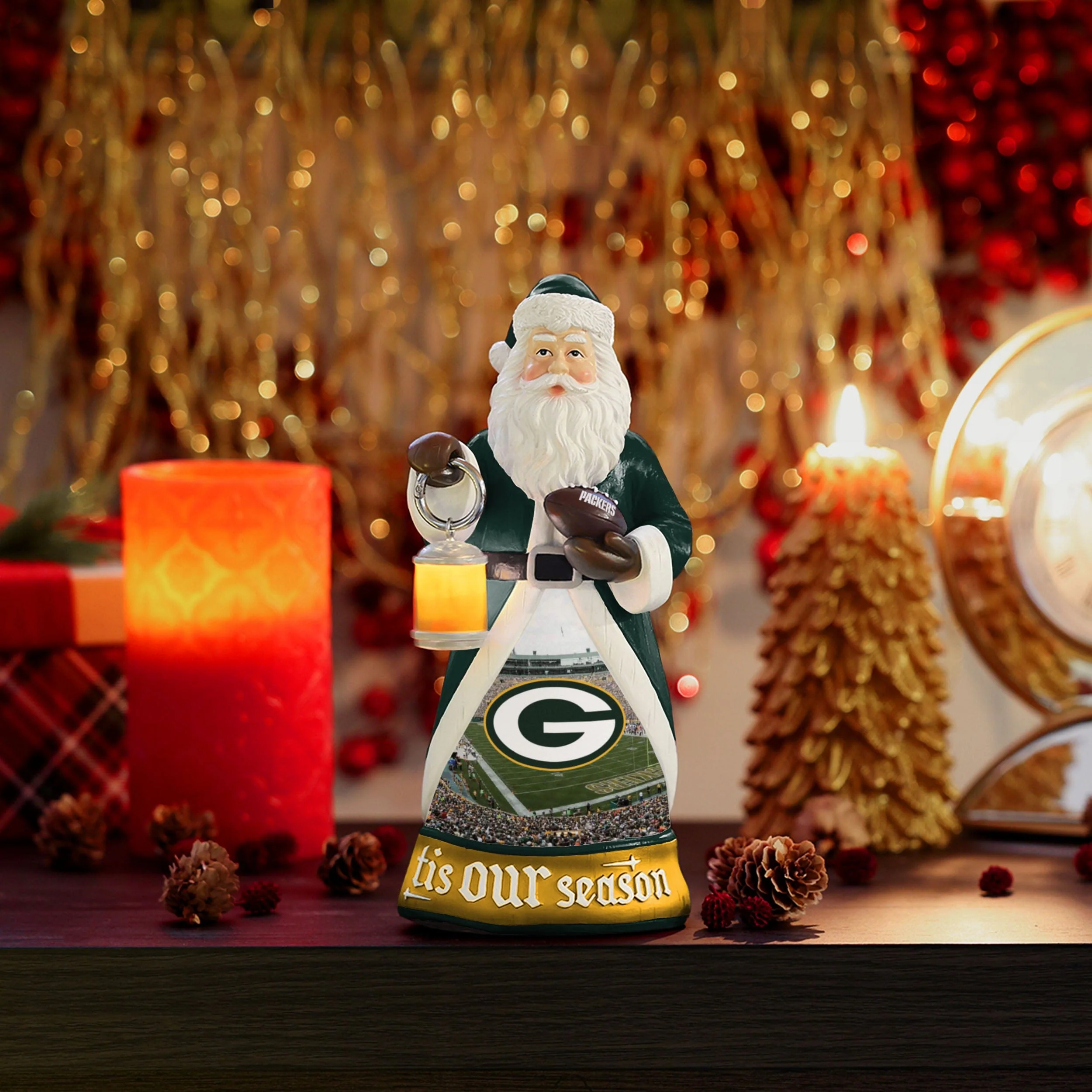 Green Bay Packers NFL Figure with Light Up Lantern - Image 2