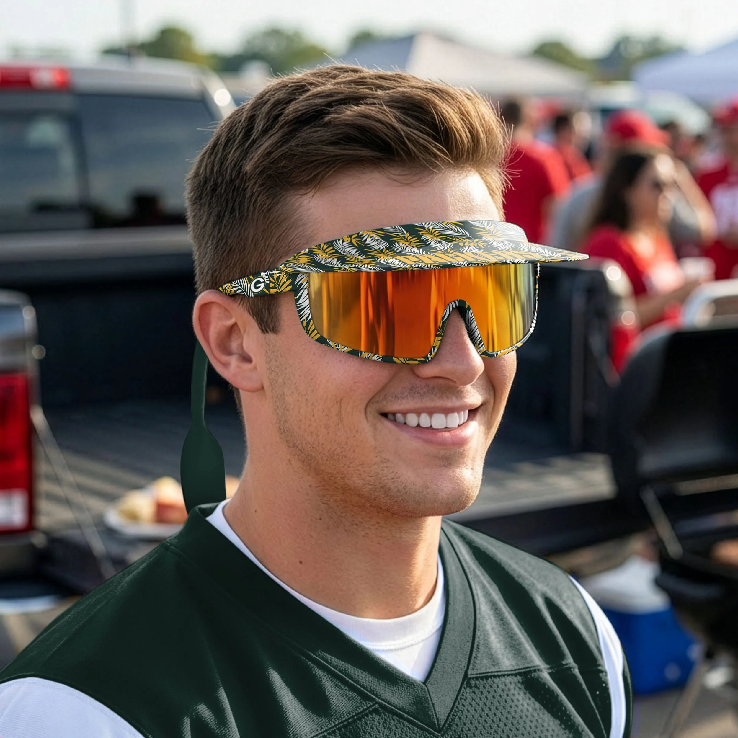 Green Bay Packers NFL Floral Visor Sunglasses - Image 4