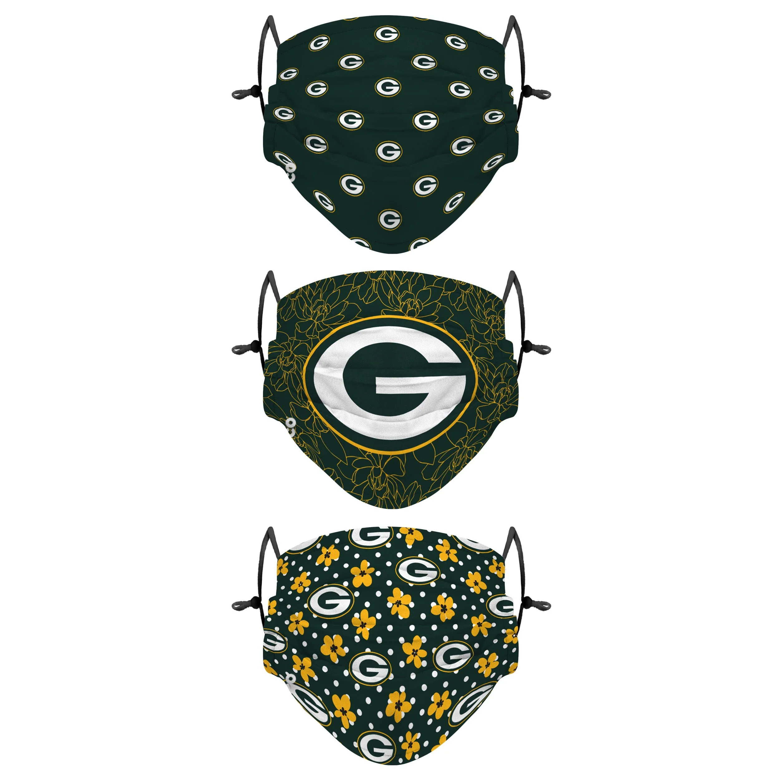 Green Bay Packers NFL Gameday Gardener 3 Pack Face Cover