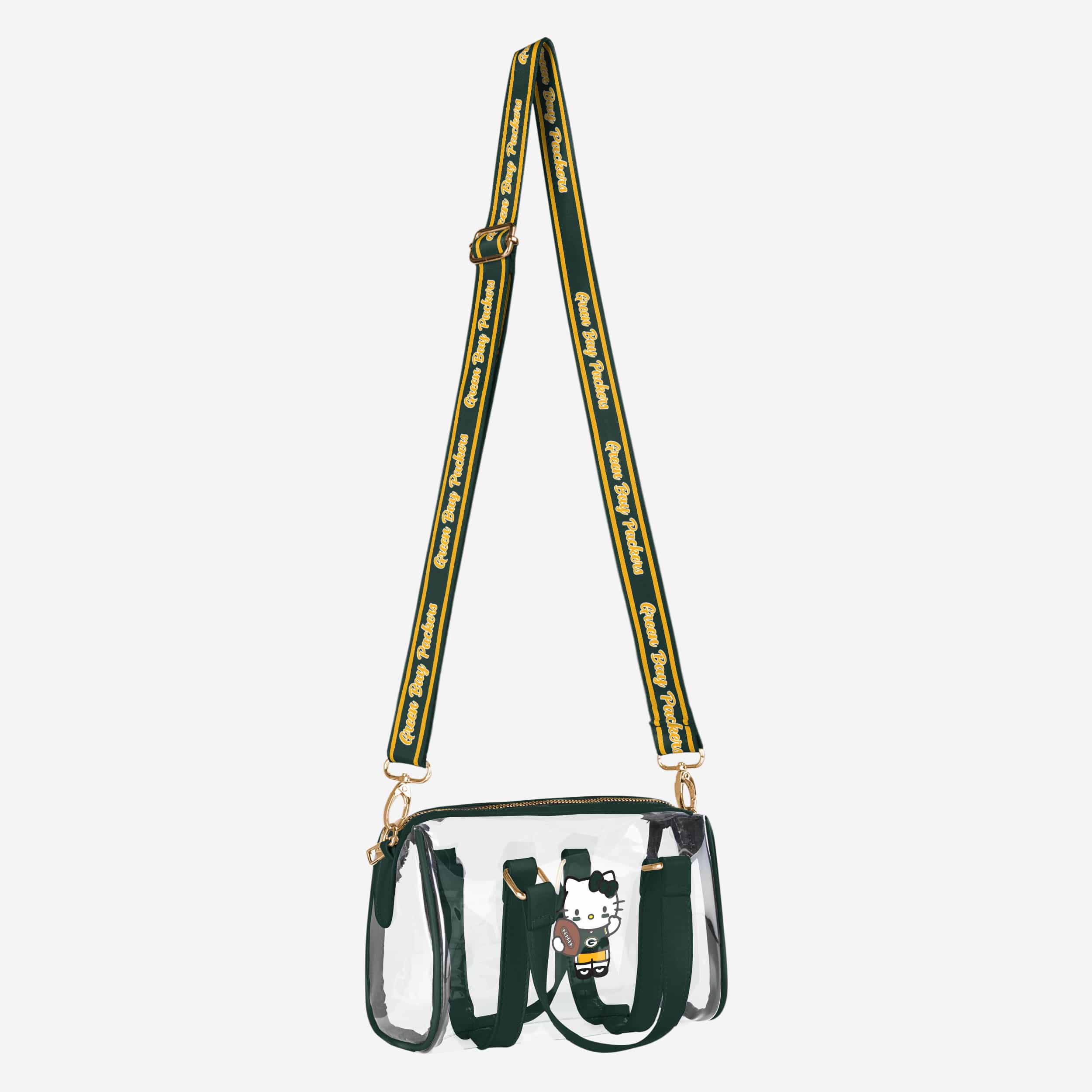 Green Bay Packers NFL Hello Kitty® Clear Barrel Bag - (PREORDER - SHIPS MID JULY) - Image 2