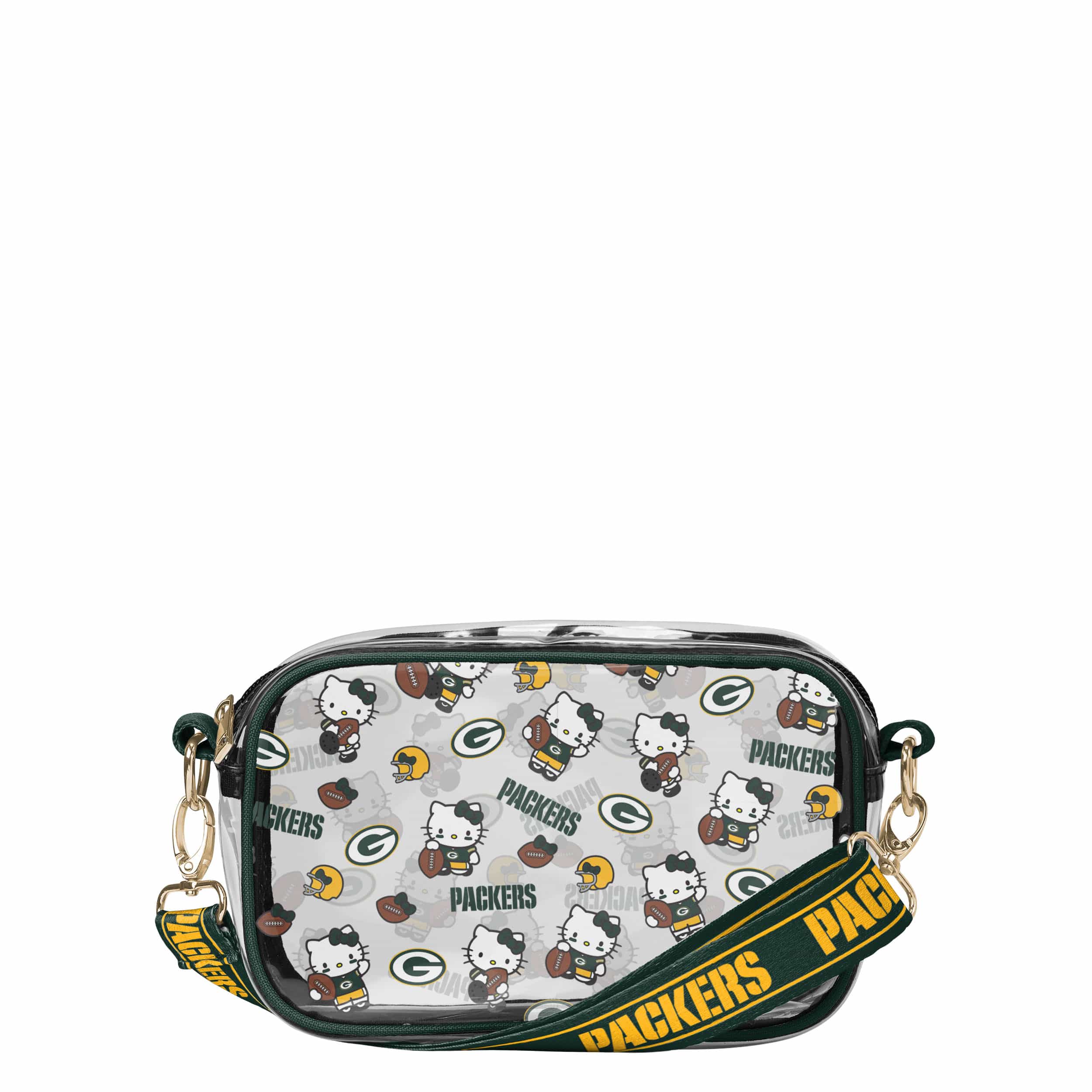 Green Bay Packers NFL Hello Kitty® Clear Crossbody Bag - (PREORDER - SHIPS MID JUNE)