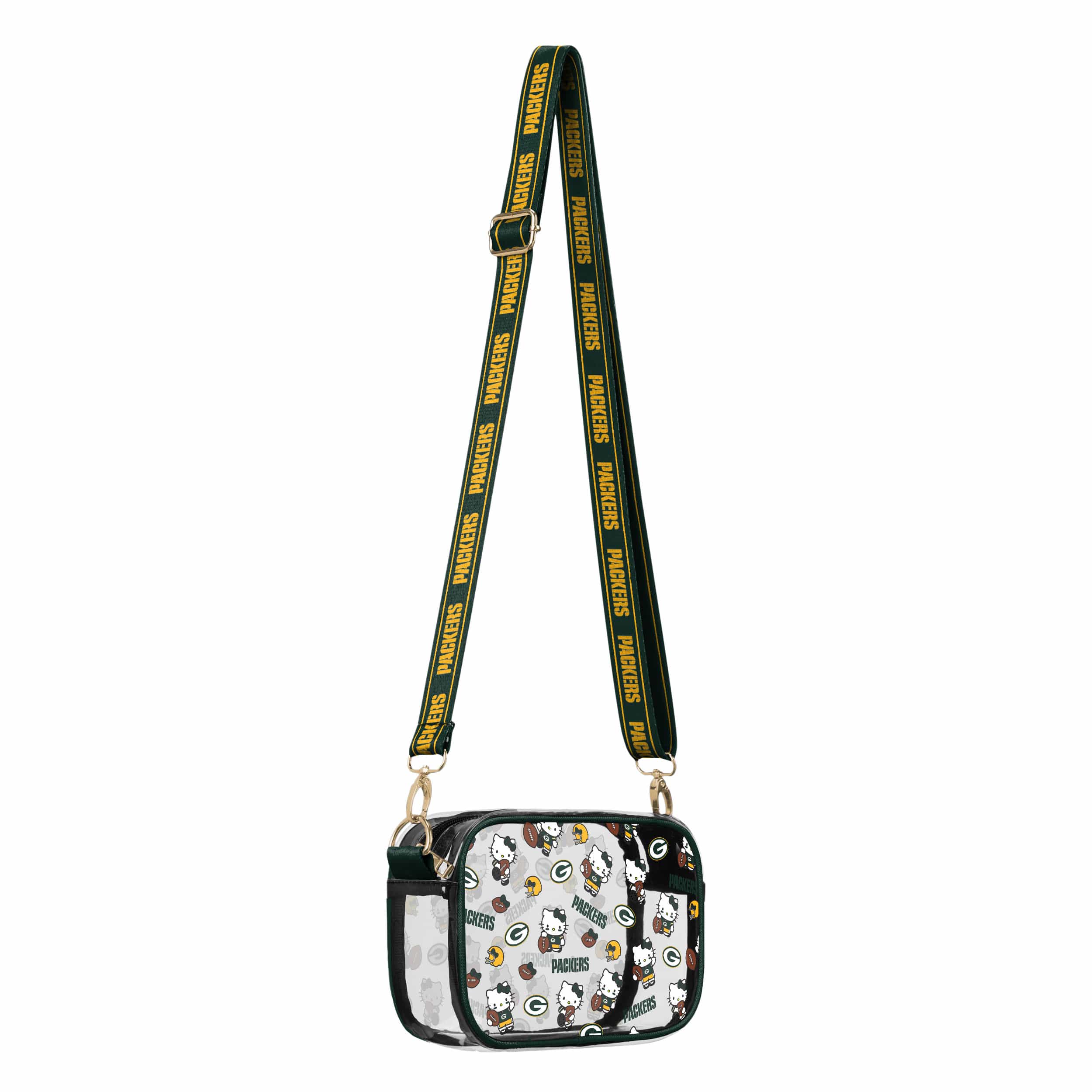 Green Bay Packers NFL Hello Kitty® Clear Crossbody Bag - (PREORDER - SHIPS MID JUNE) - Image 2