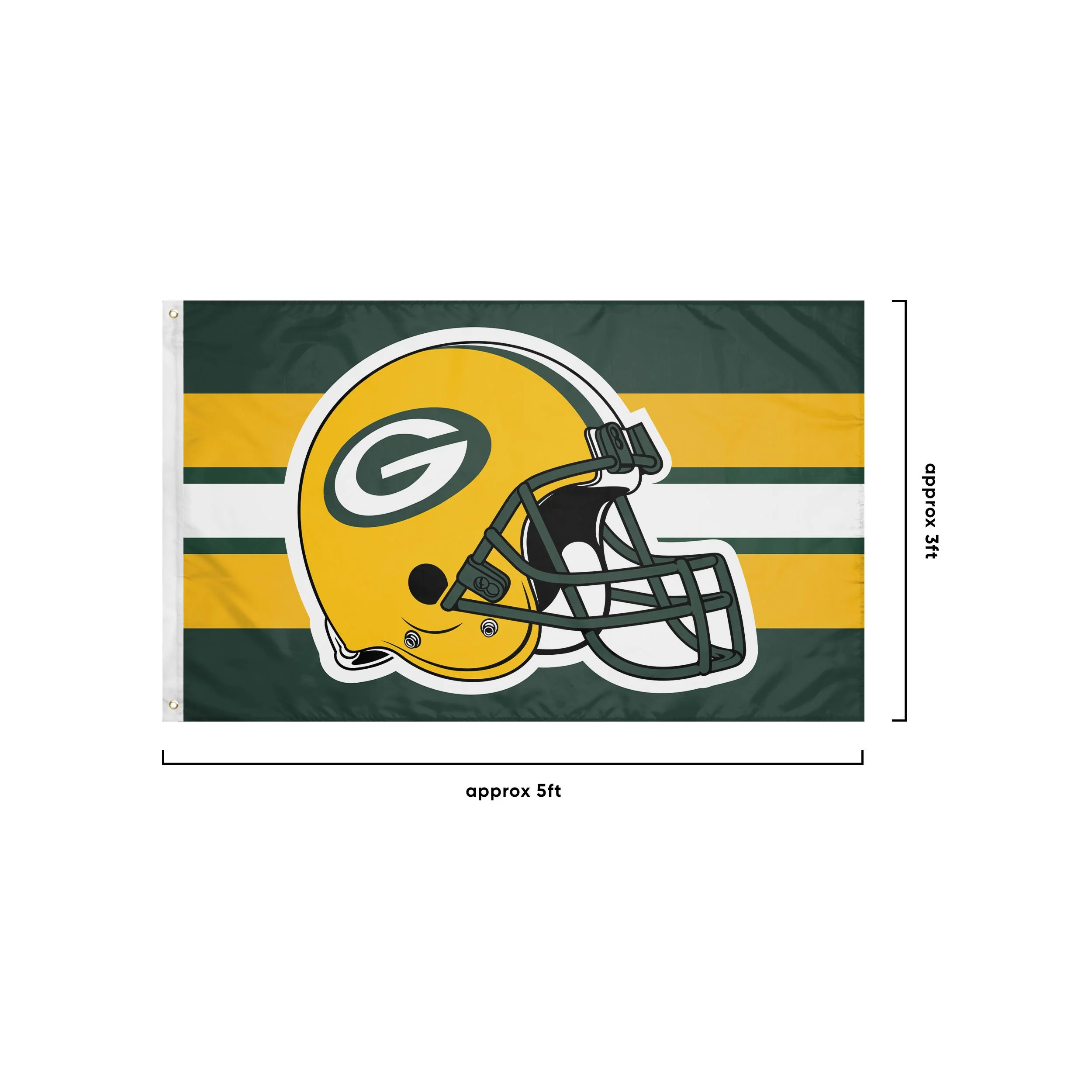 Green Bay Packers NFL Helmet Horizontal Flag - Image 3