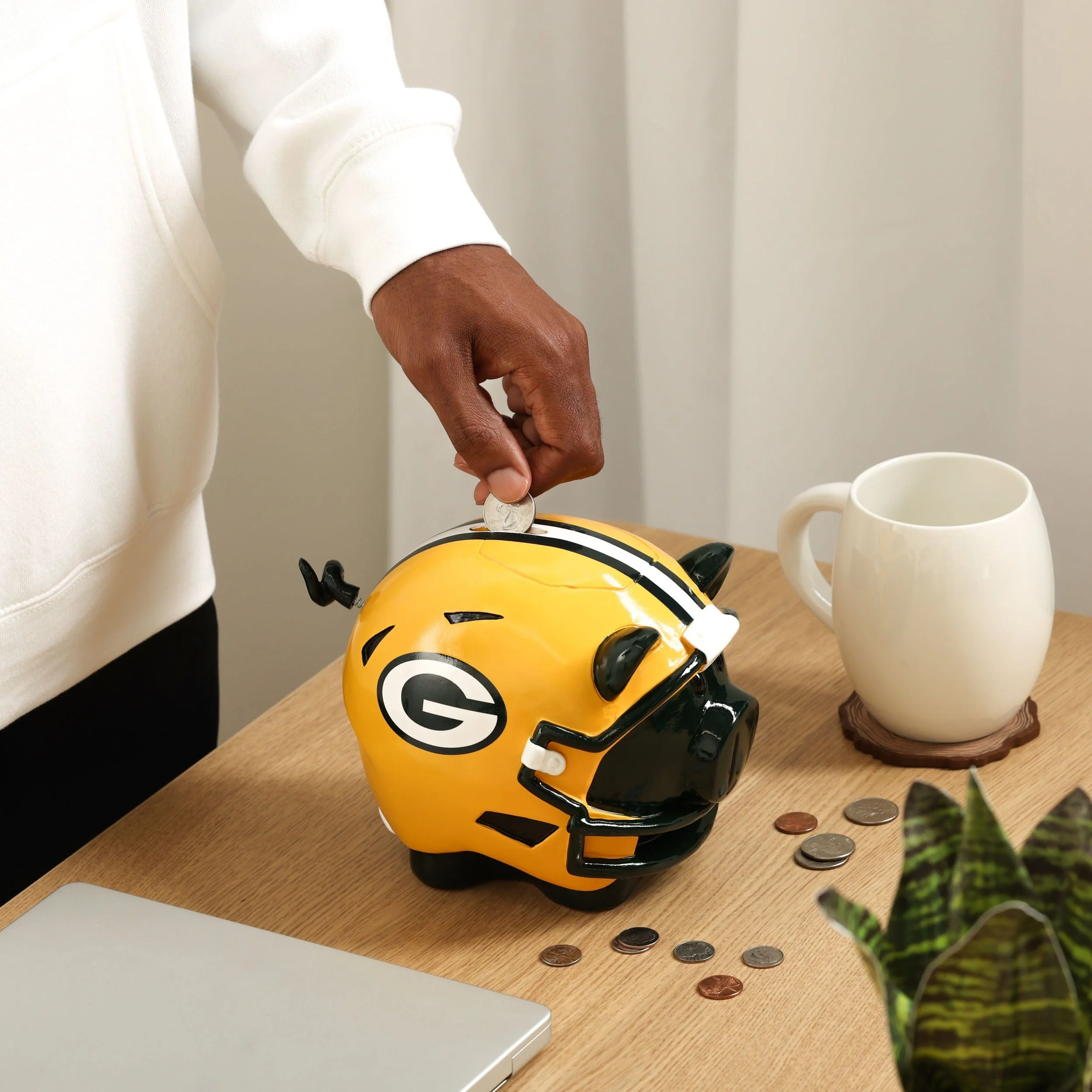 Green Bay Packers NFL Helmet Piggy Bank - Image 2