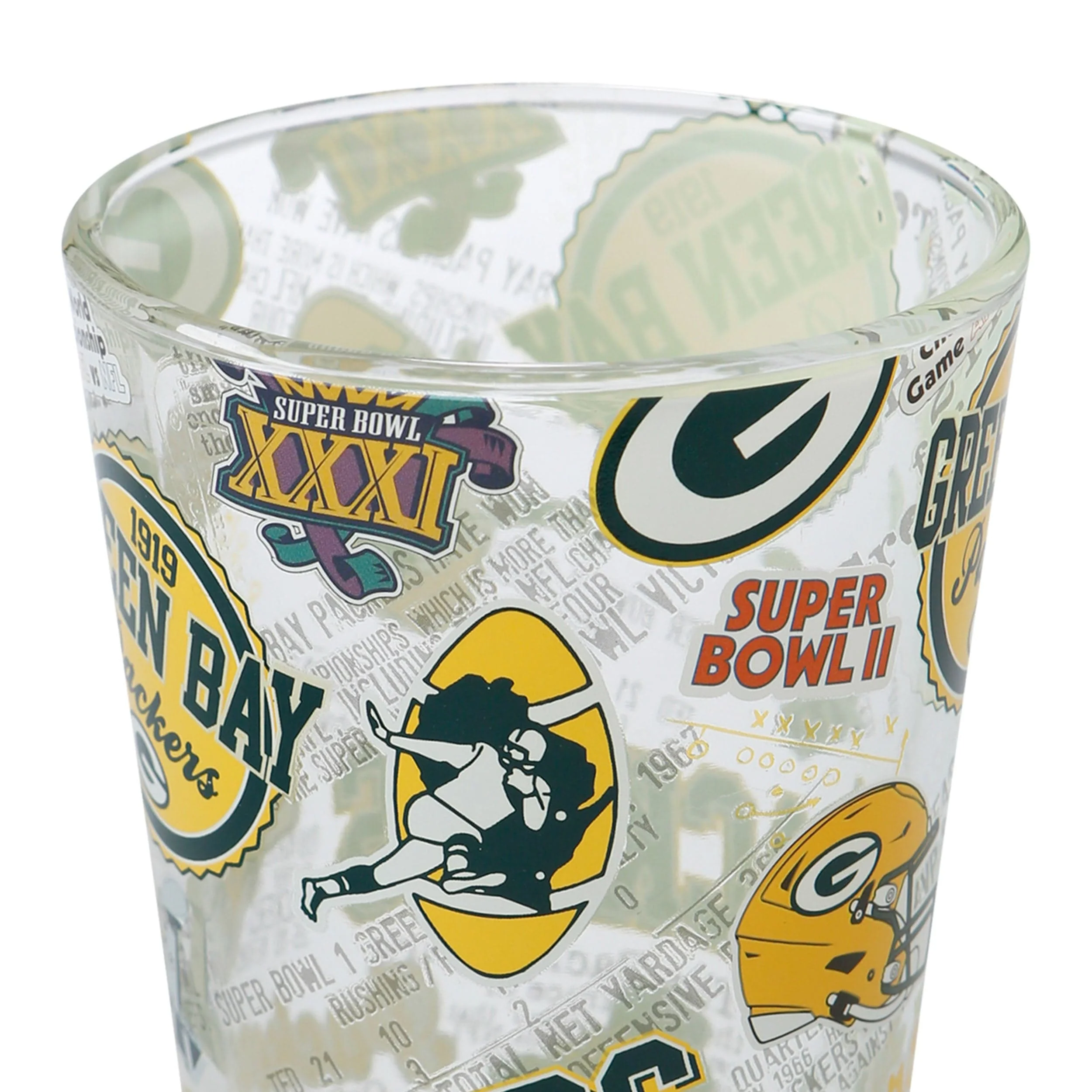 Green Bay Packers NFL Historic Print Pint Glass - Image 4