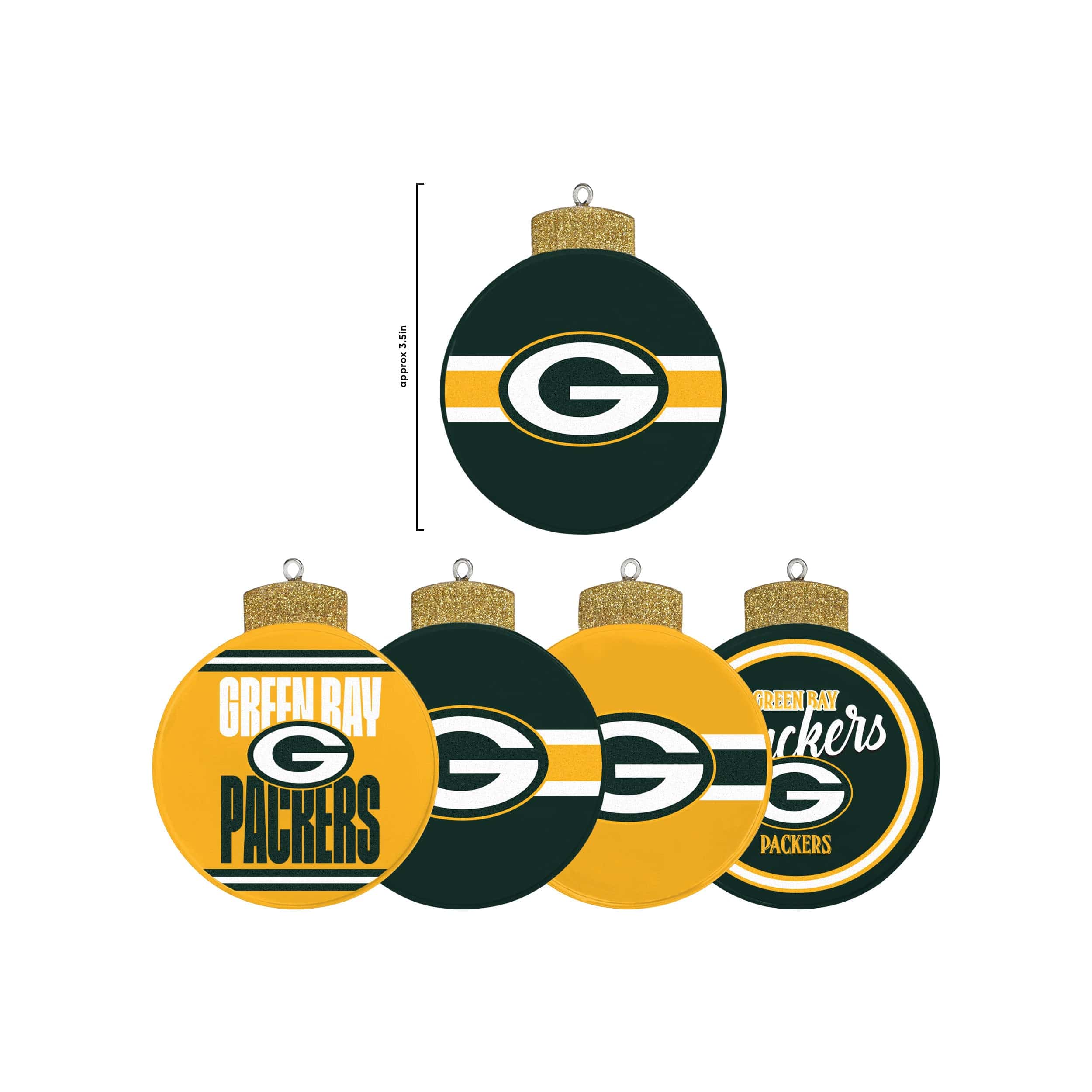 Green Bay Packers NFL Holiday 5 Pack Coaster Set - Image 5