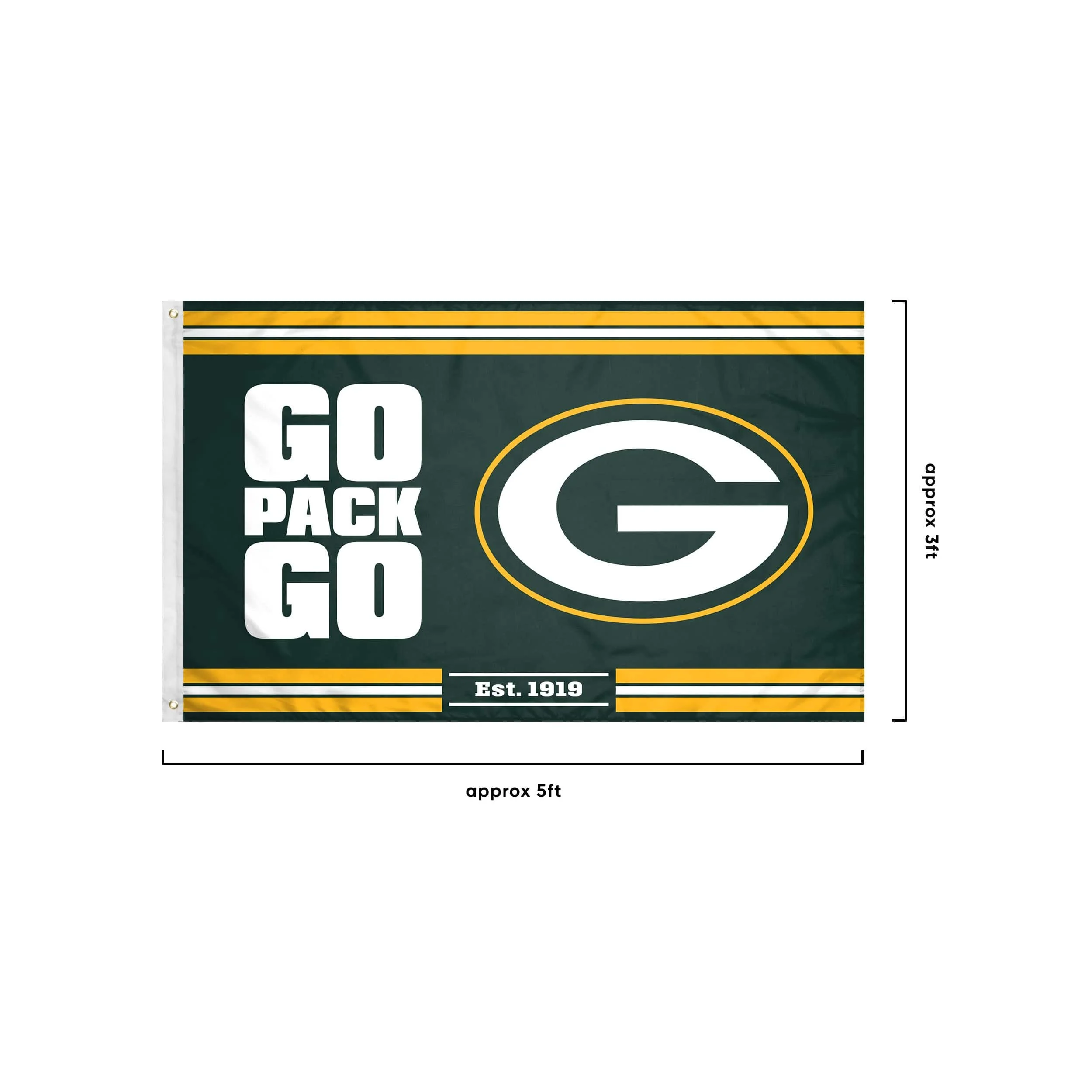 Green Bay Packers NFL Horizontal Slogan Flag - Image 3