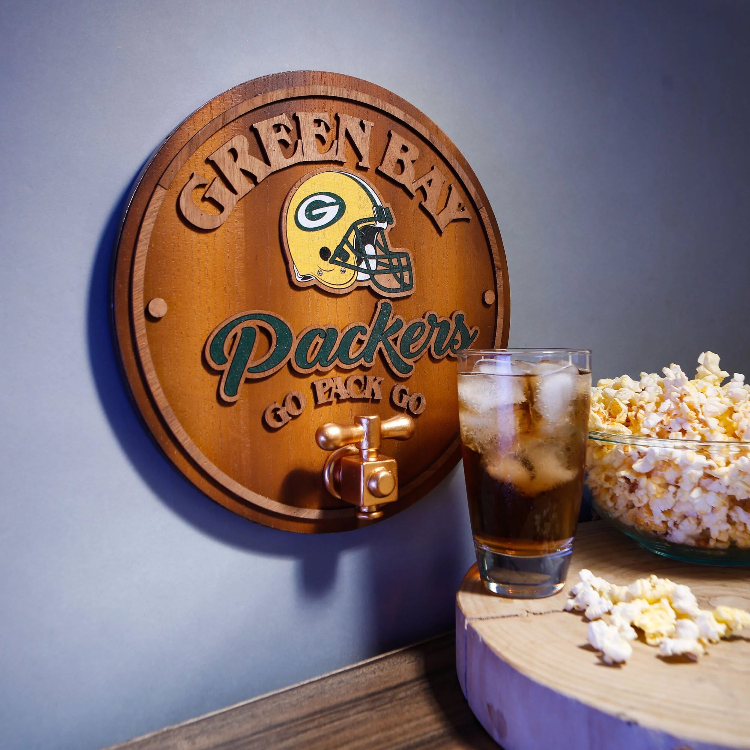 Green Bay Packers NFL Keg Tap Sign - Image 3
