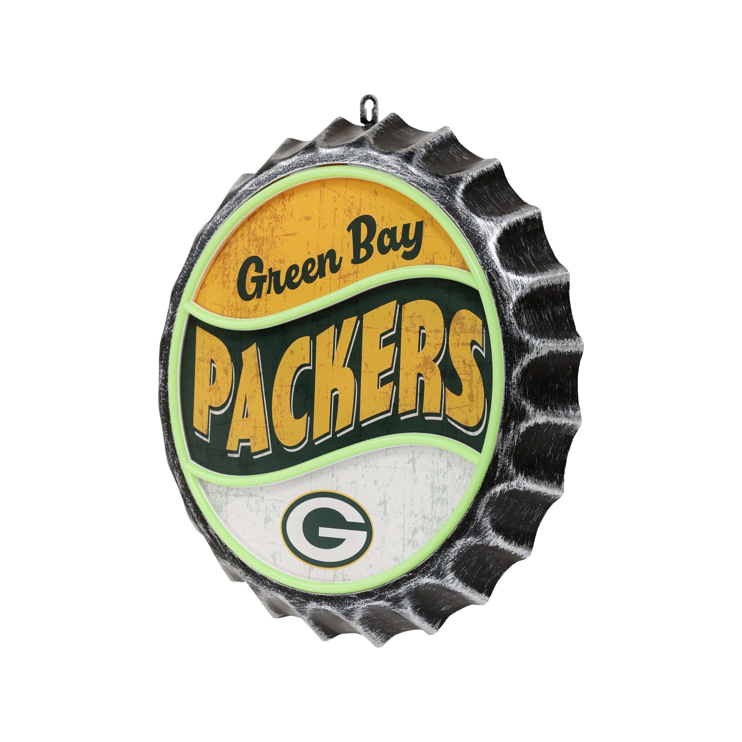 Green Bay Packers NFL LED Neon Backlit Bottle Cap Wall Sign - Image 3