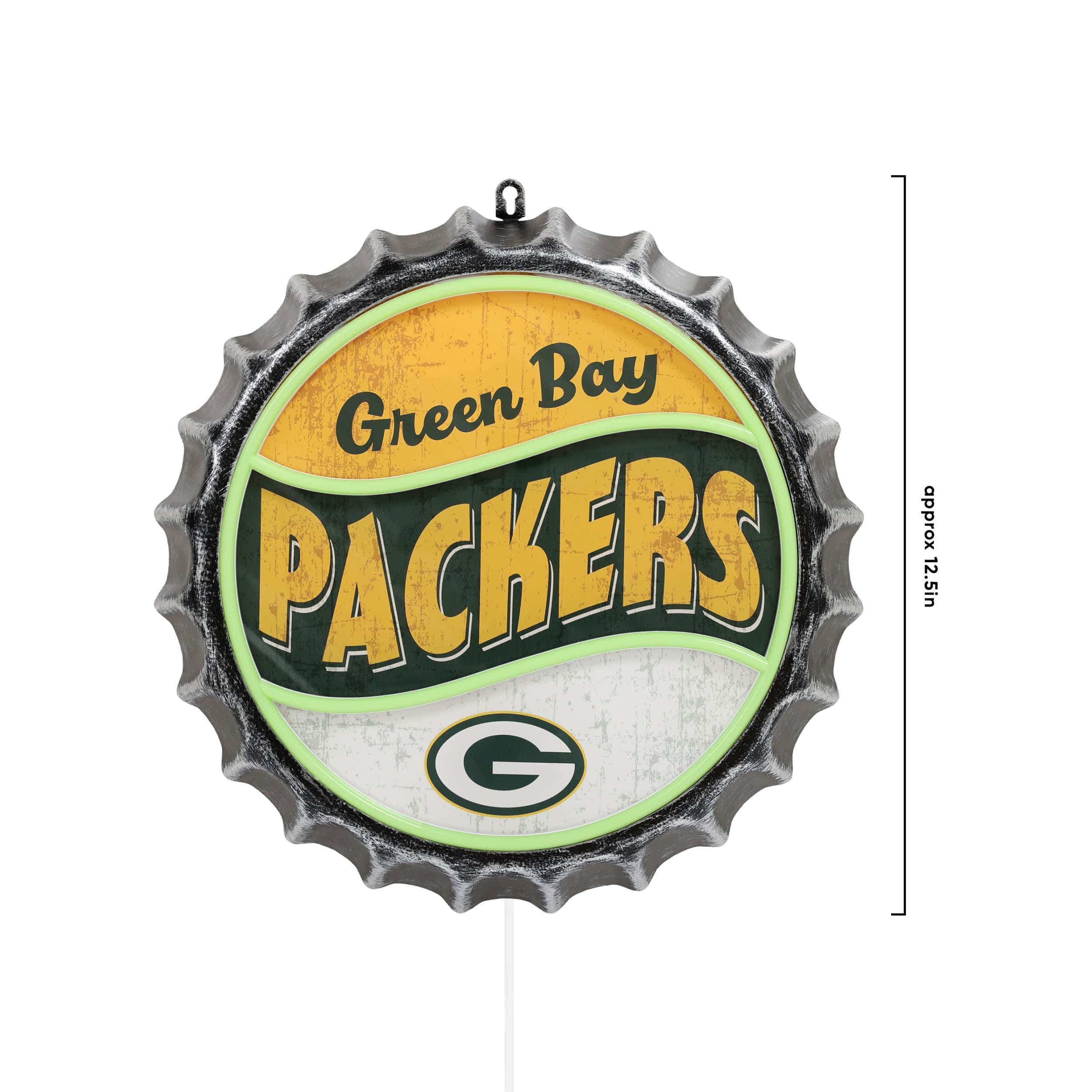 Green Bay Packers NFL LED Neon Backlit Bottle Cap Wall Sign - Image 5