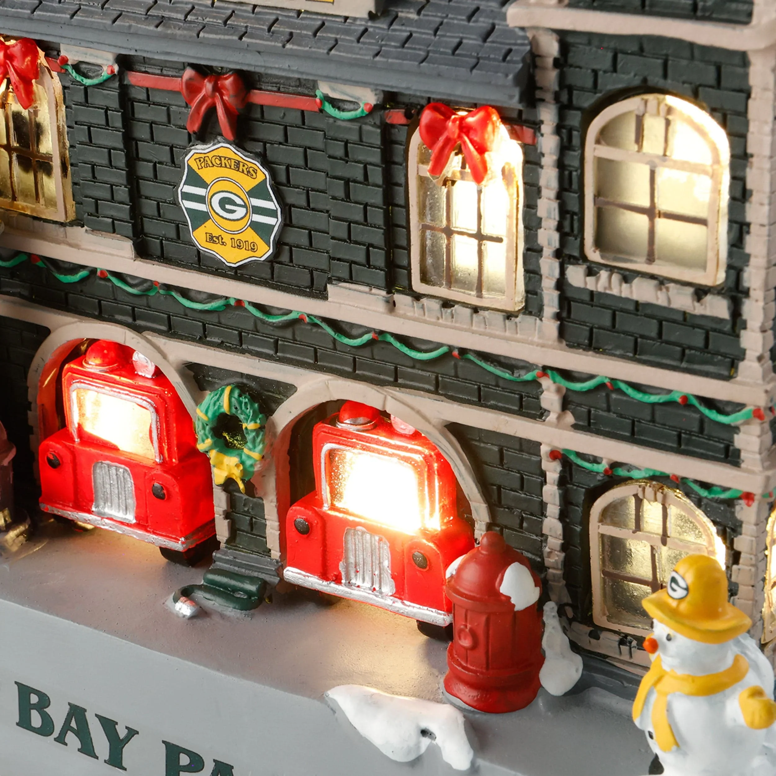 Green Bay Packers NFL Light Up Resin Team Firehouse - Image 3