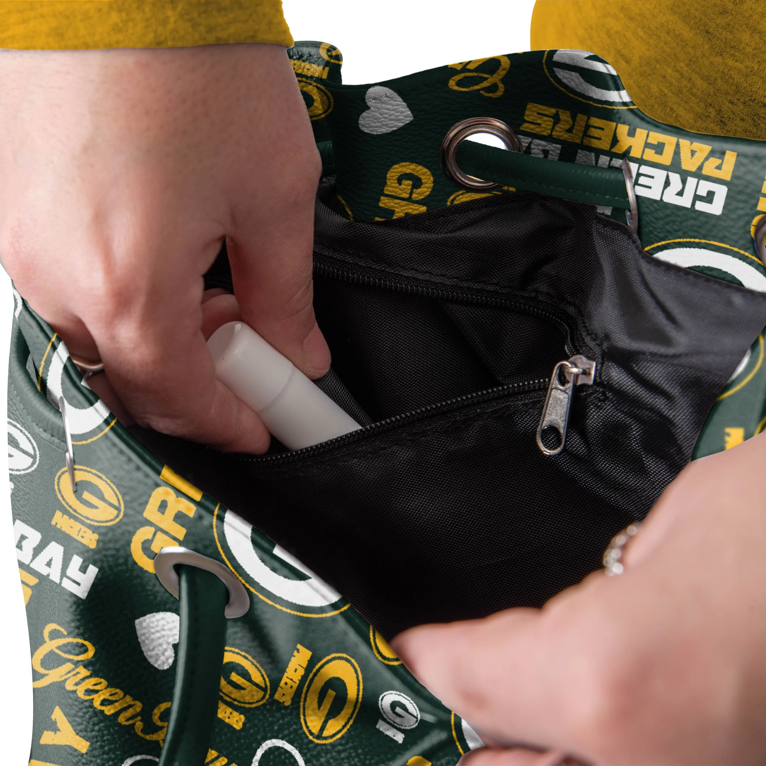 Green Bay Packers NFL Logo Love Cinch Purse - Image 3