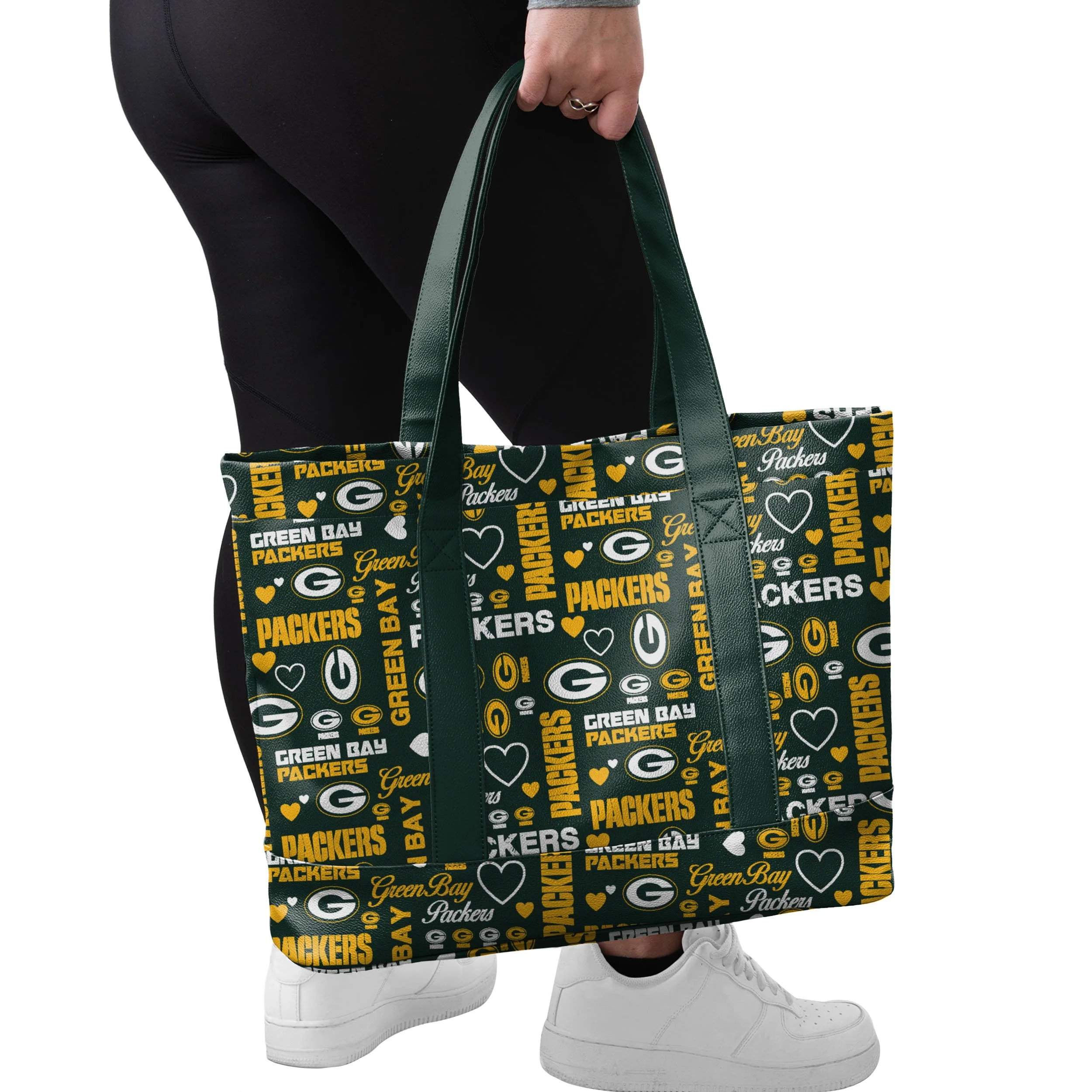 Green Bay Packers NFL Logo Love Tote Bag - Image 2
