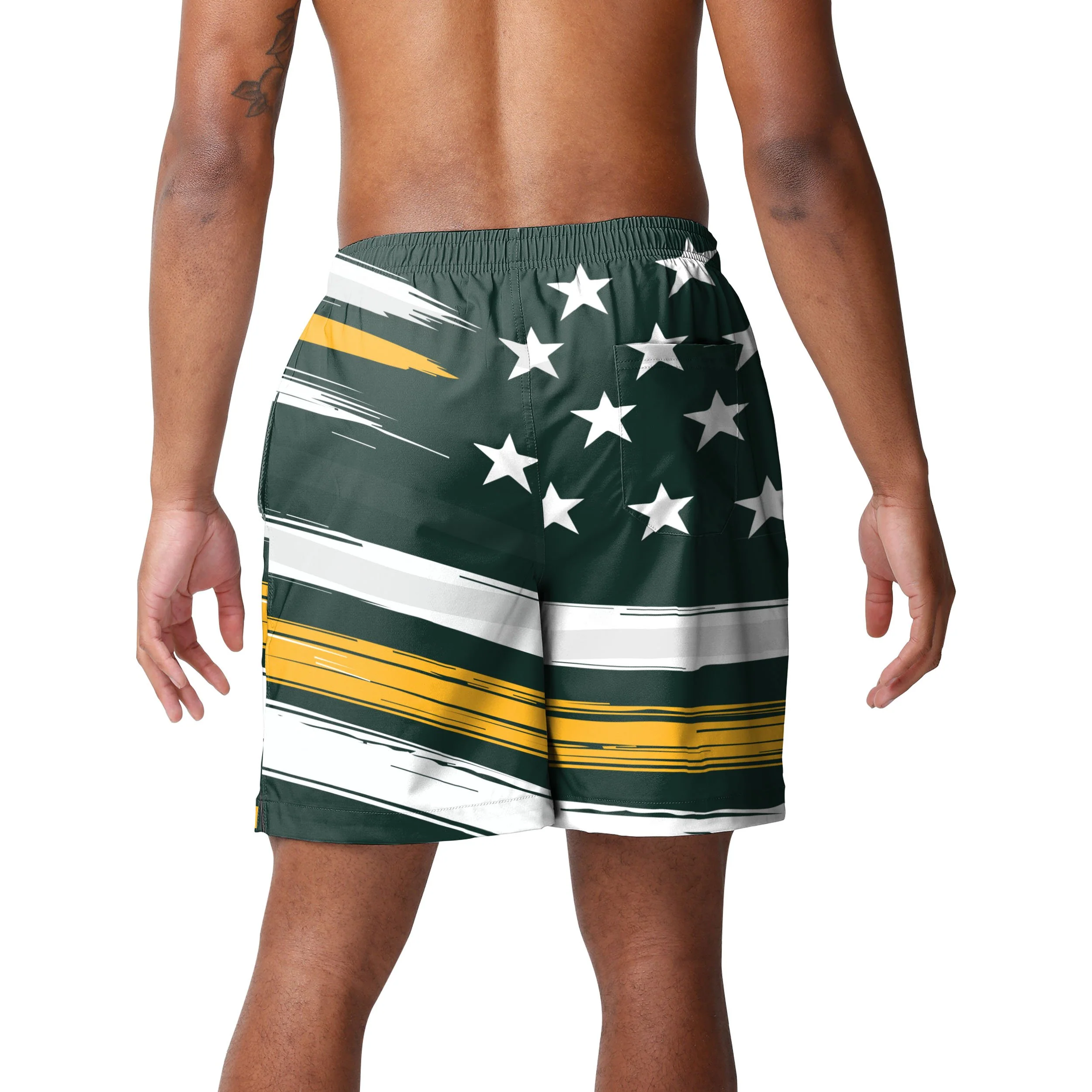 Green Bay Packers NFL Mens Americana Swimming Trunks - Image 3