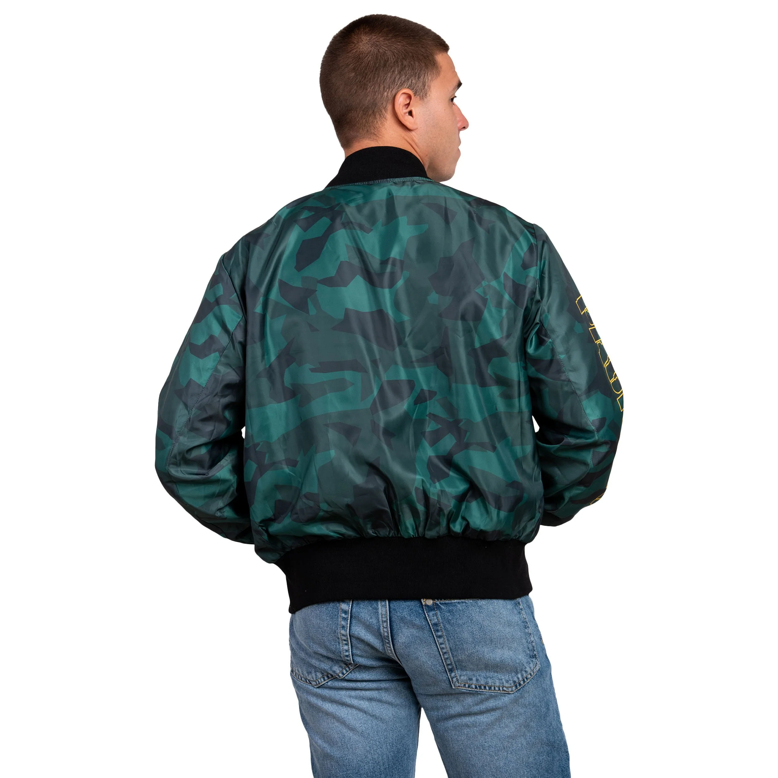 Green Bay Packers NFL Mens Camo Bomber Jacket - Image 5