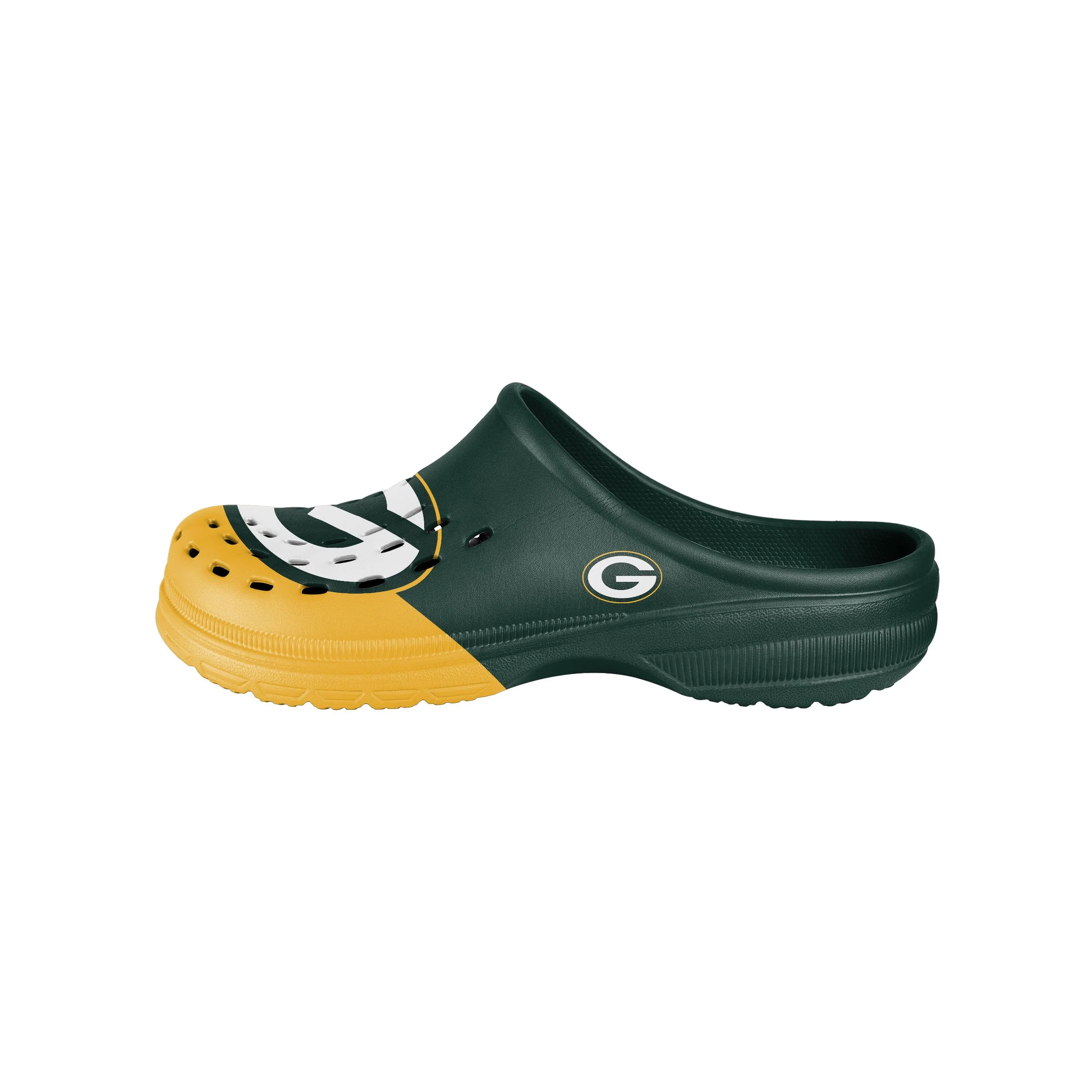 Green Bay Packers NFL Mens Colorblock Big Logo Clog - Image 2