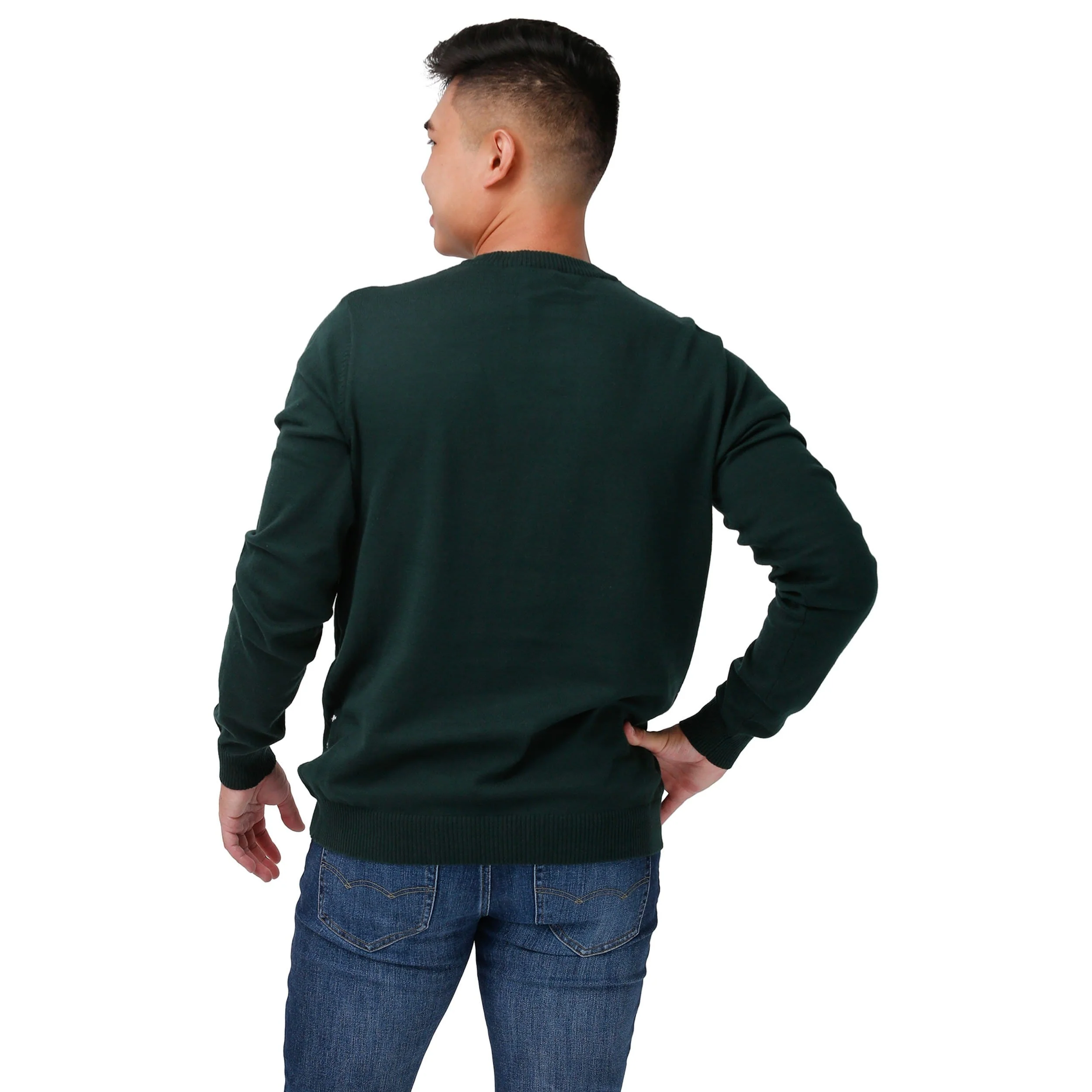 Green Bay Packers NFL Mens Dear Santa Light Up Sweater - Image 3