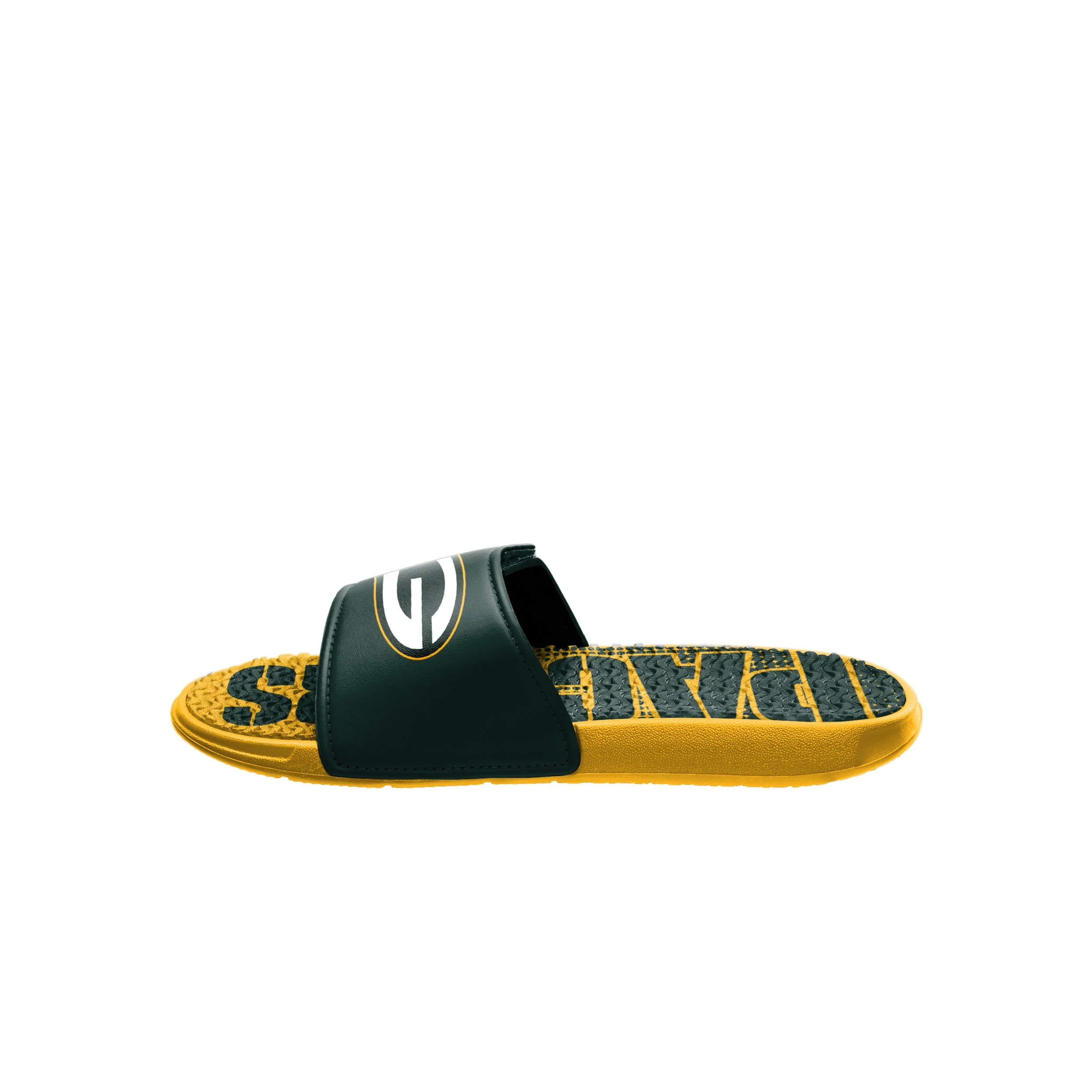 Green Bay Packers NFL Mens Gradient Wordmark Gel Slide - Image 4
