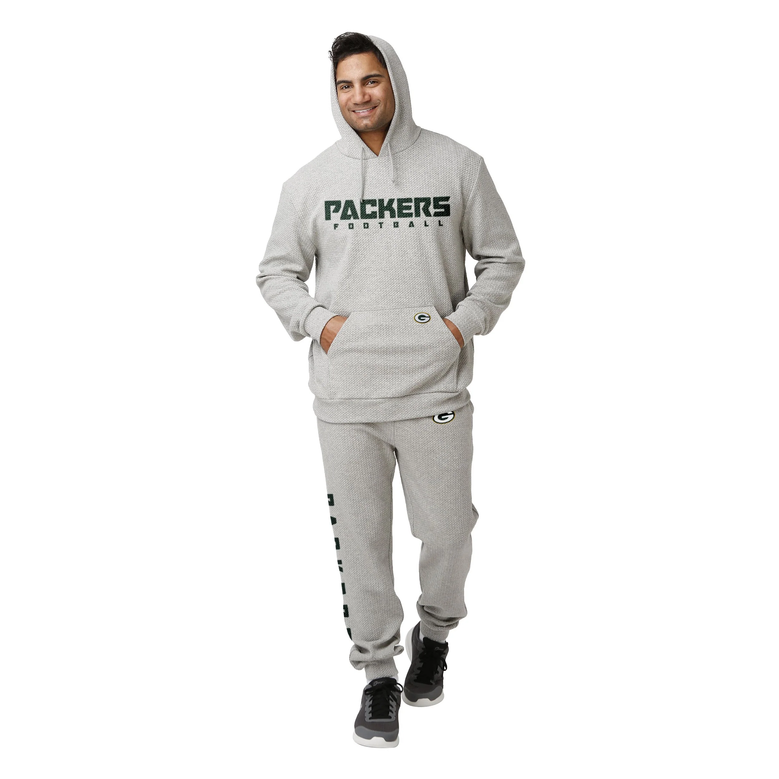Green Bay Packers NFL Mens Gray Woven Joggers - Image 2