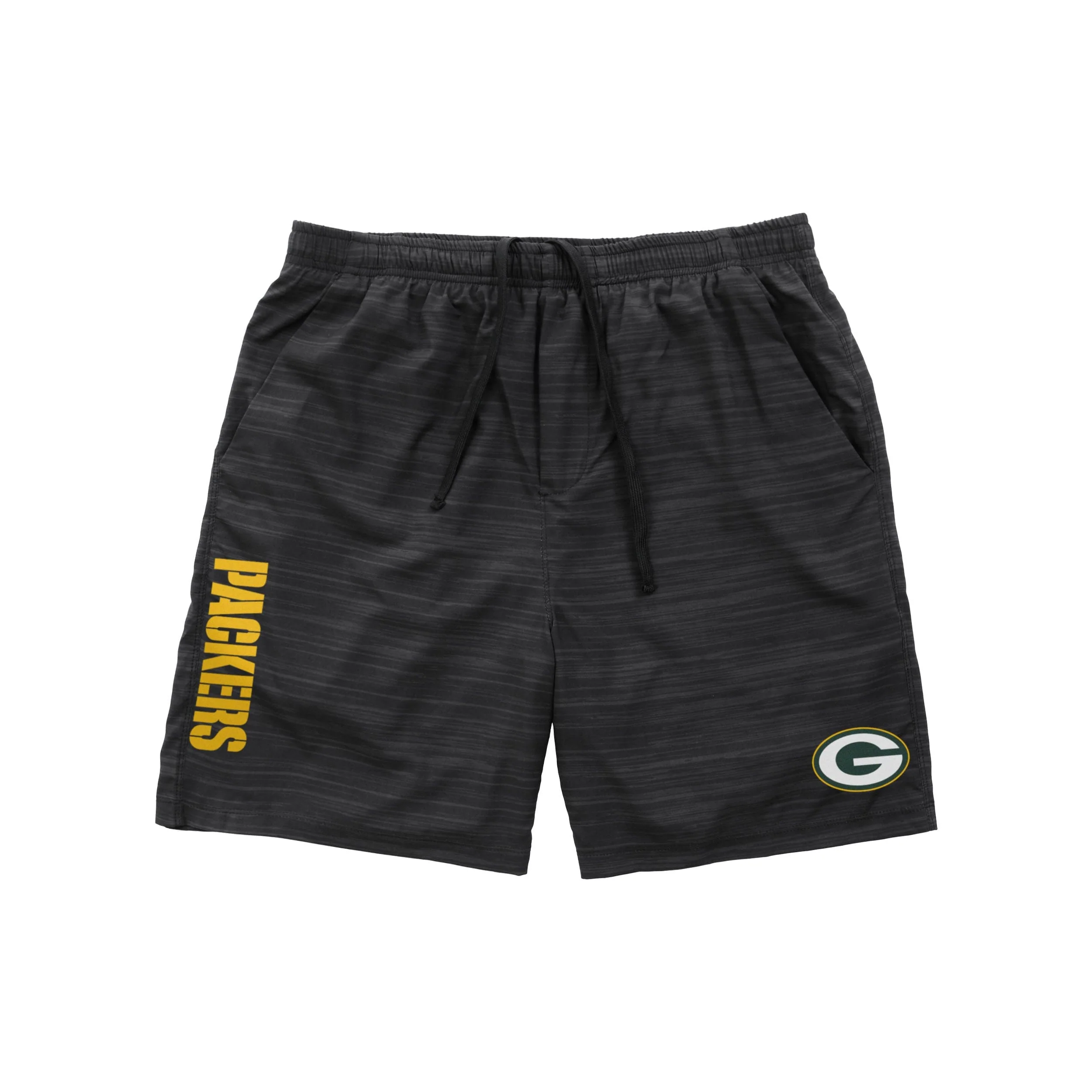 Green Bay Packers NFL Mens Heathered Black Woven Liner Shorts - Image 5