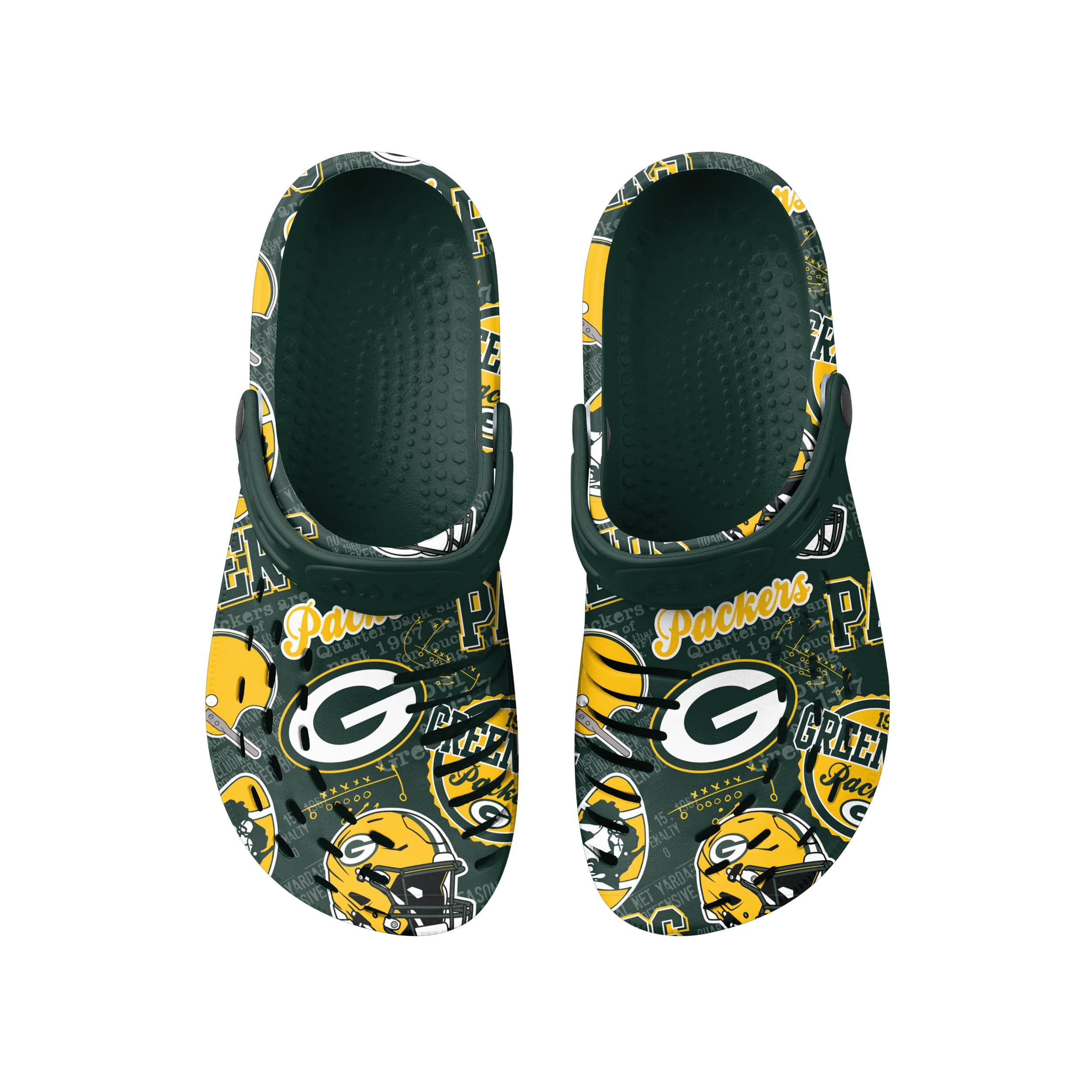 Green Bay Packers NFL Mens Historic Print Clog With Strap - Image 4
