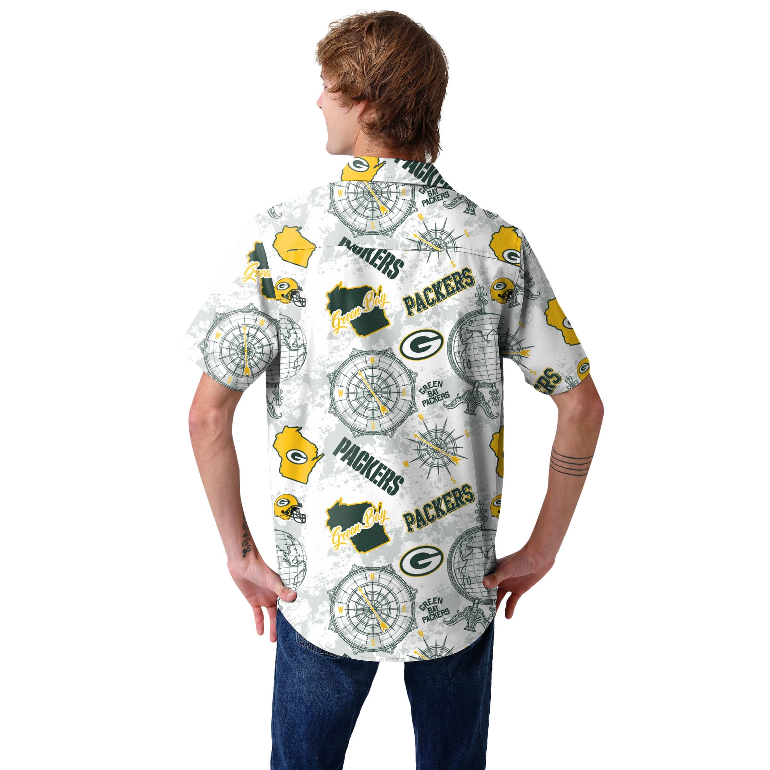 Green Bay Packers NFL Mens Mercader Button Up Shirt - Image 3