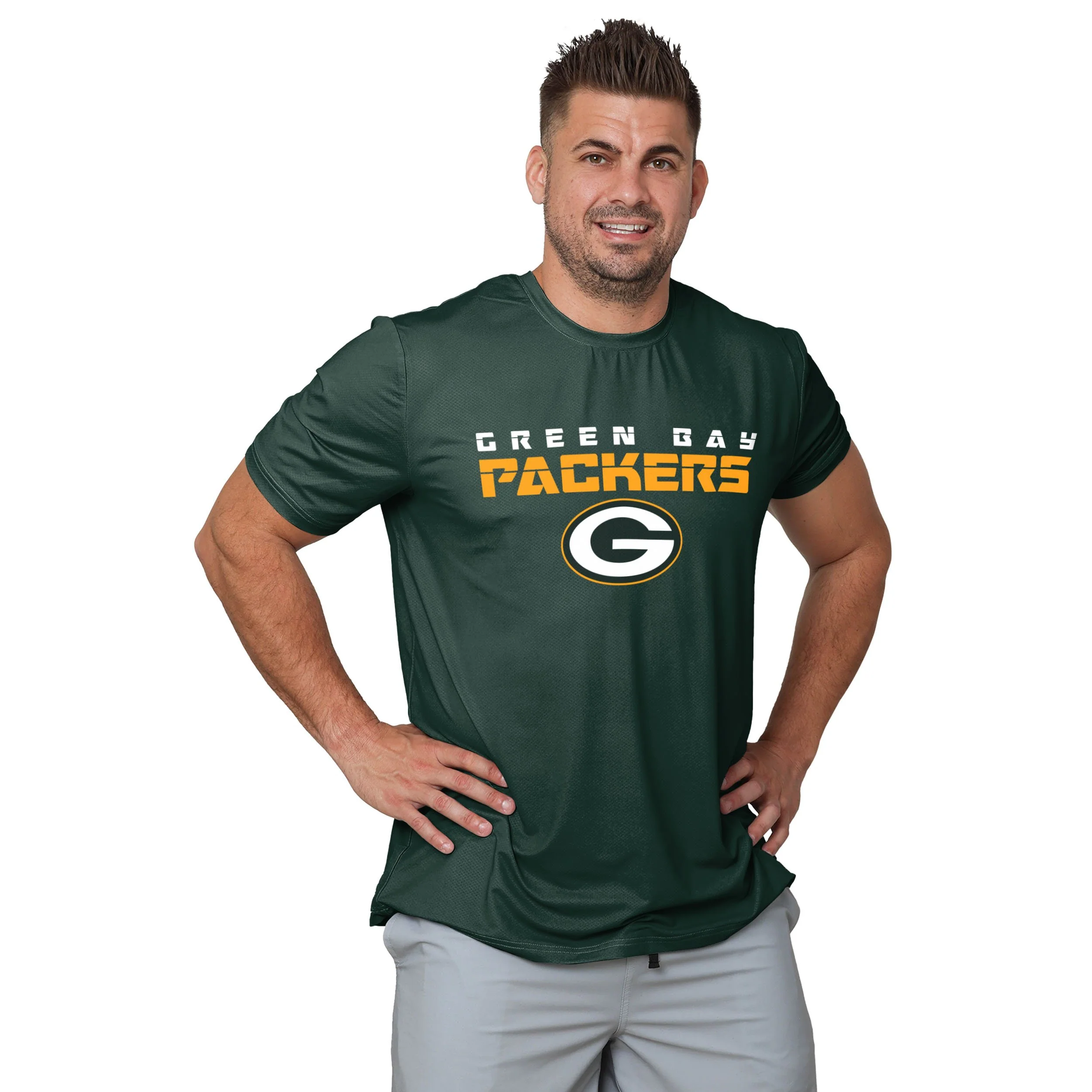 Green Bay Packers NFL Mens Rash Guard Short Sleeve Swim Shirt - Image 2