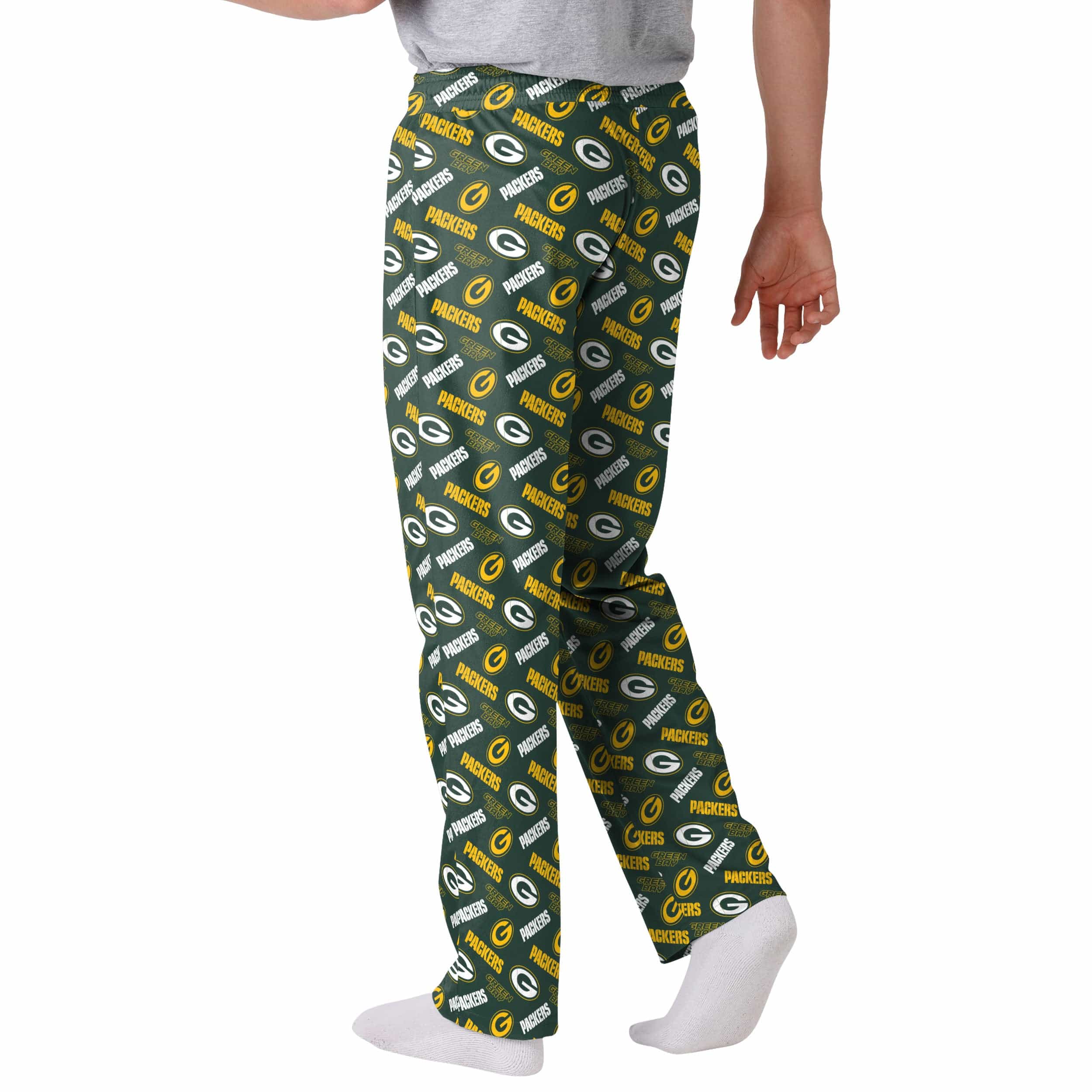 Green Bay Packers NFL Mens Repeat Print Lounge Pants - Image 2