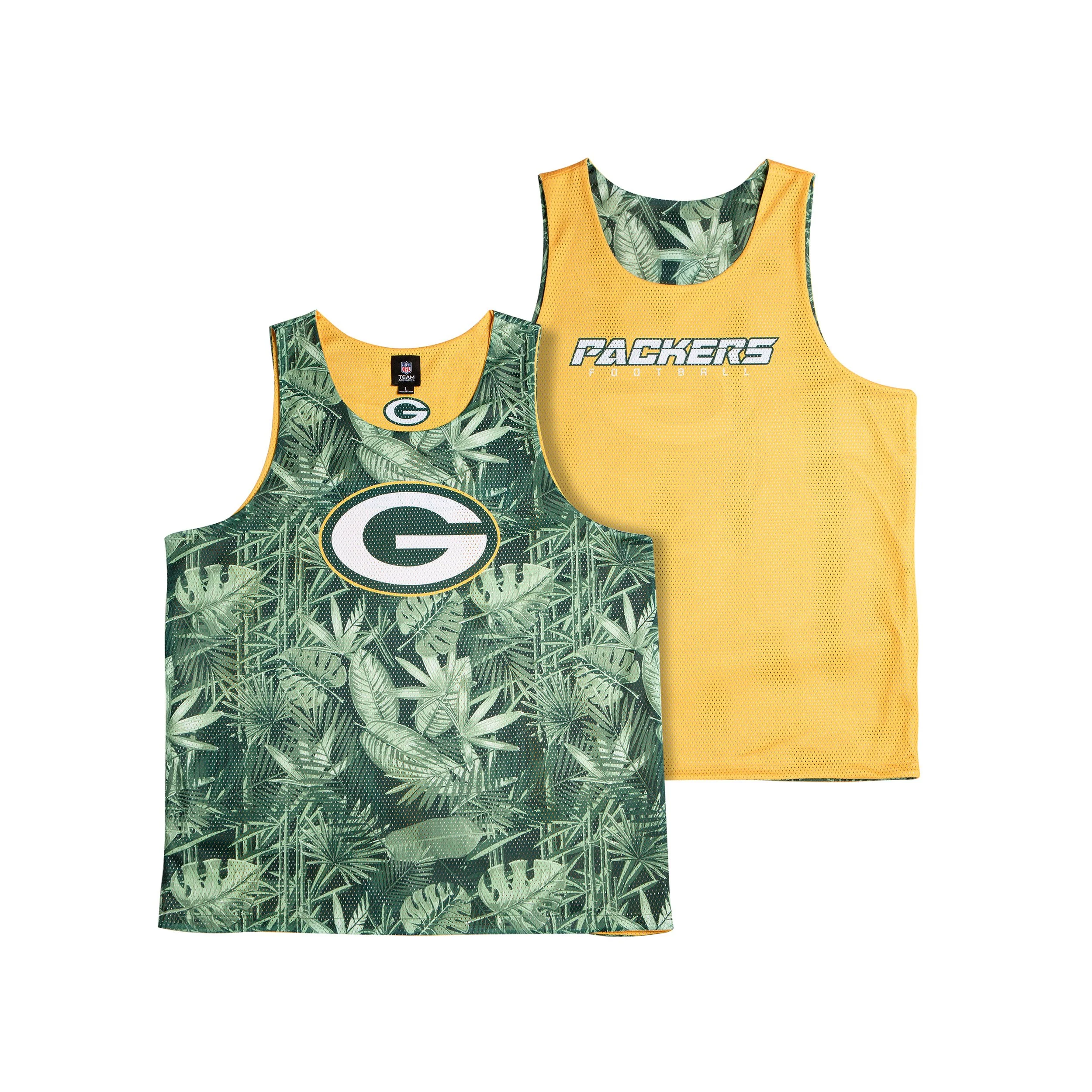 Green Bay Packers NFL Mens Reversible Floral Change-Up Sleeveless Top - Image 2