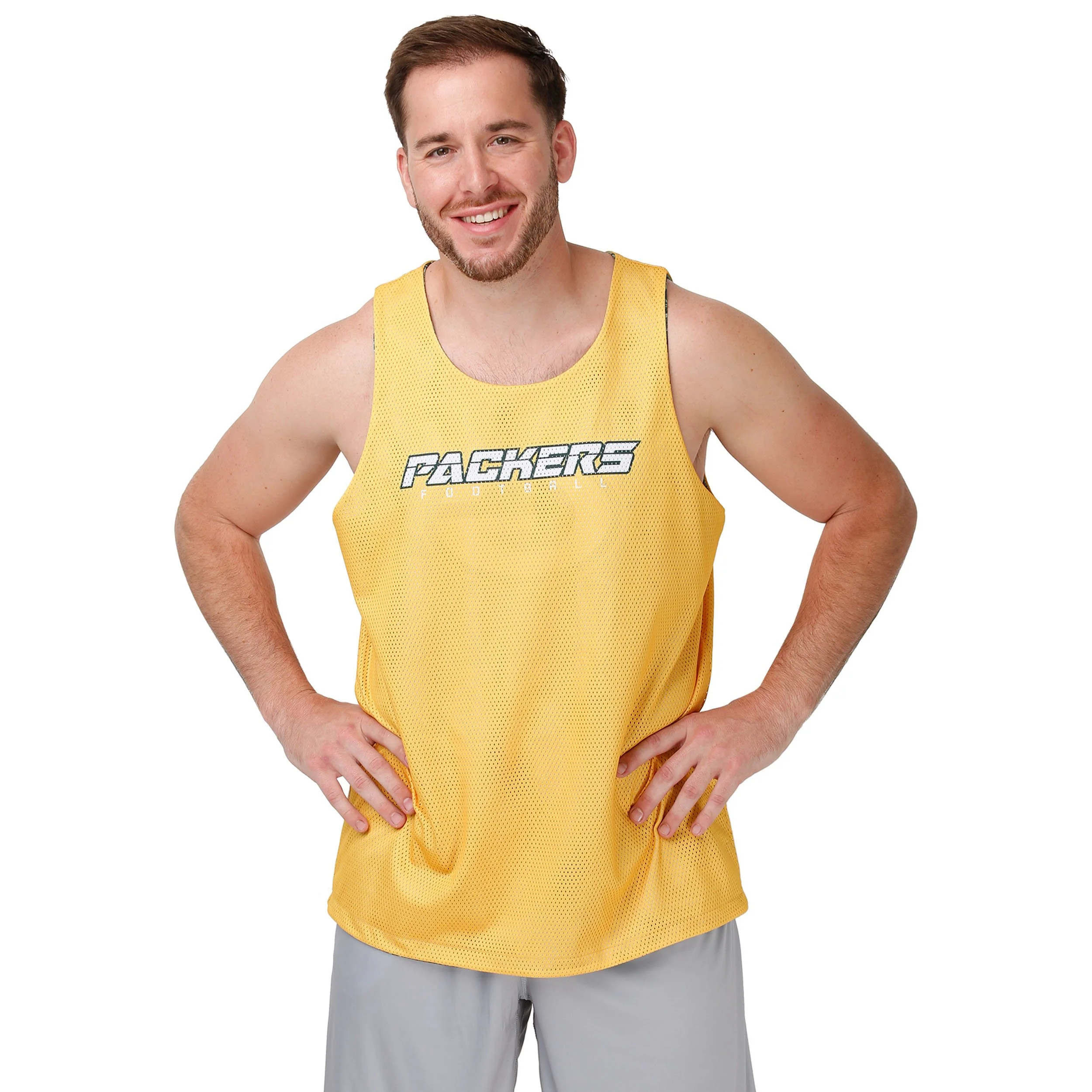 Green Bay Packers NFL Mens Reversible Floral Change-Up Sleeveless Top - Image 3
