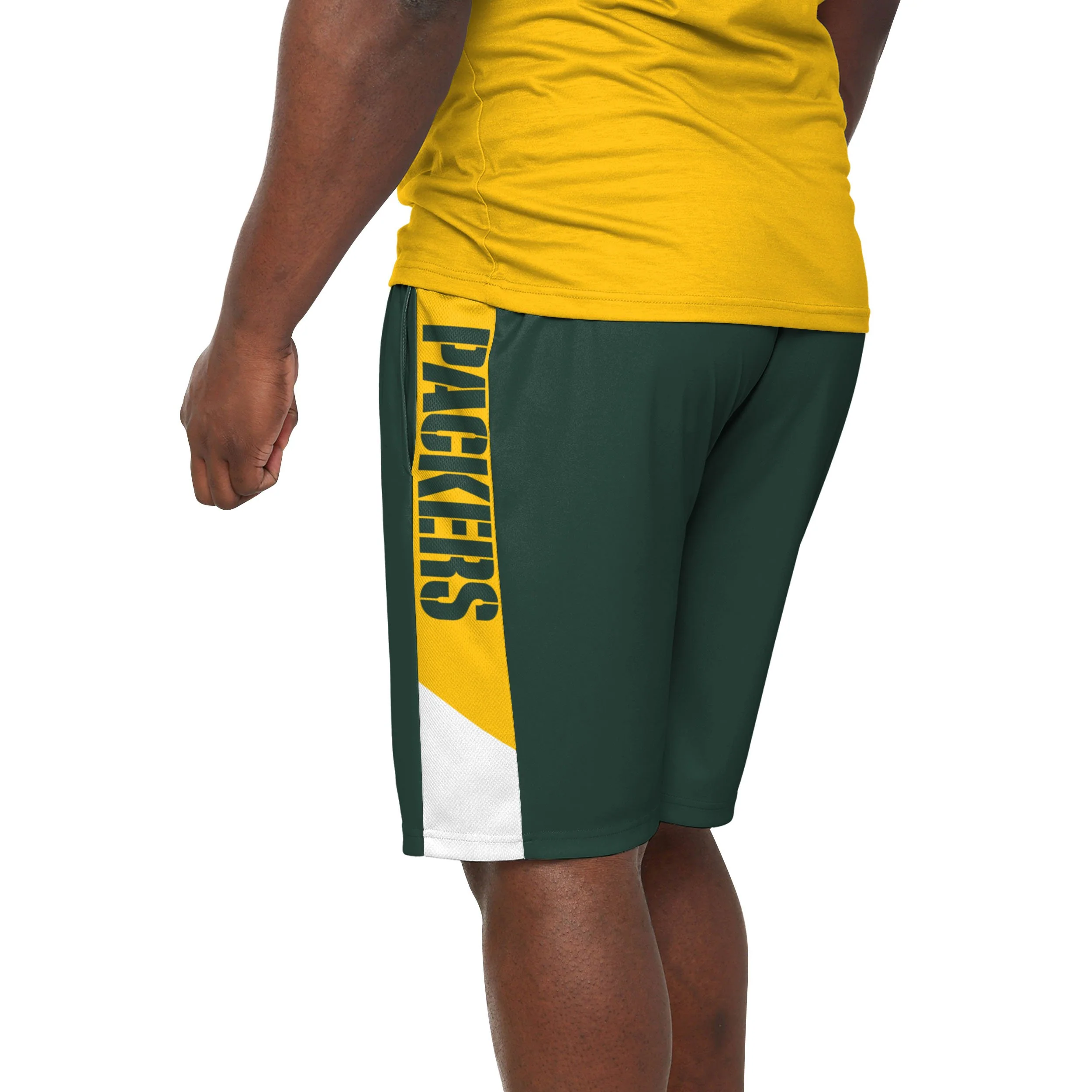 Green Bay Packers NFL Mens Side Stripe Training Shorts - Image 3