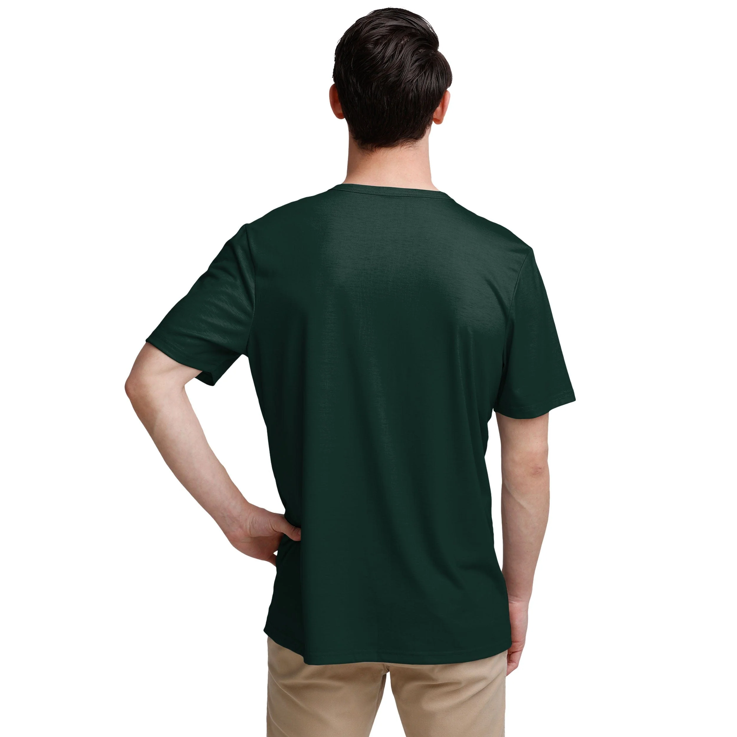 Green Bay Packers NFL Mens Solid Team Logo Short Sleeve Henley - Image 3
