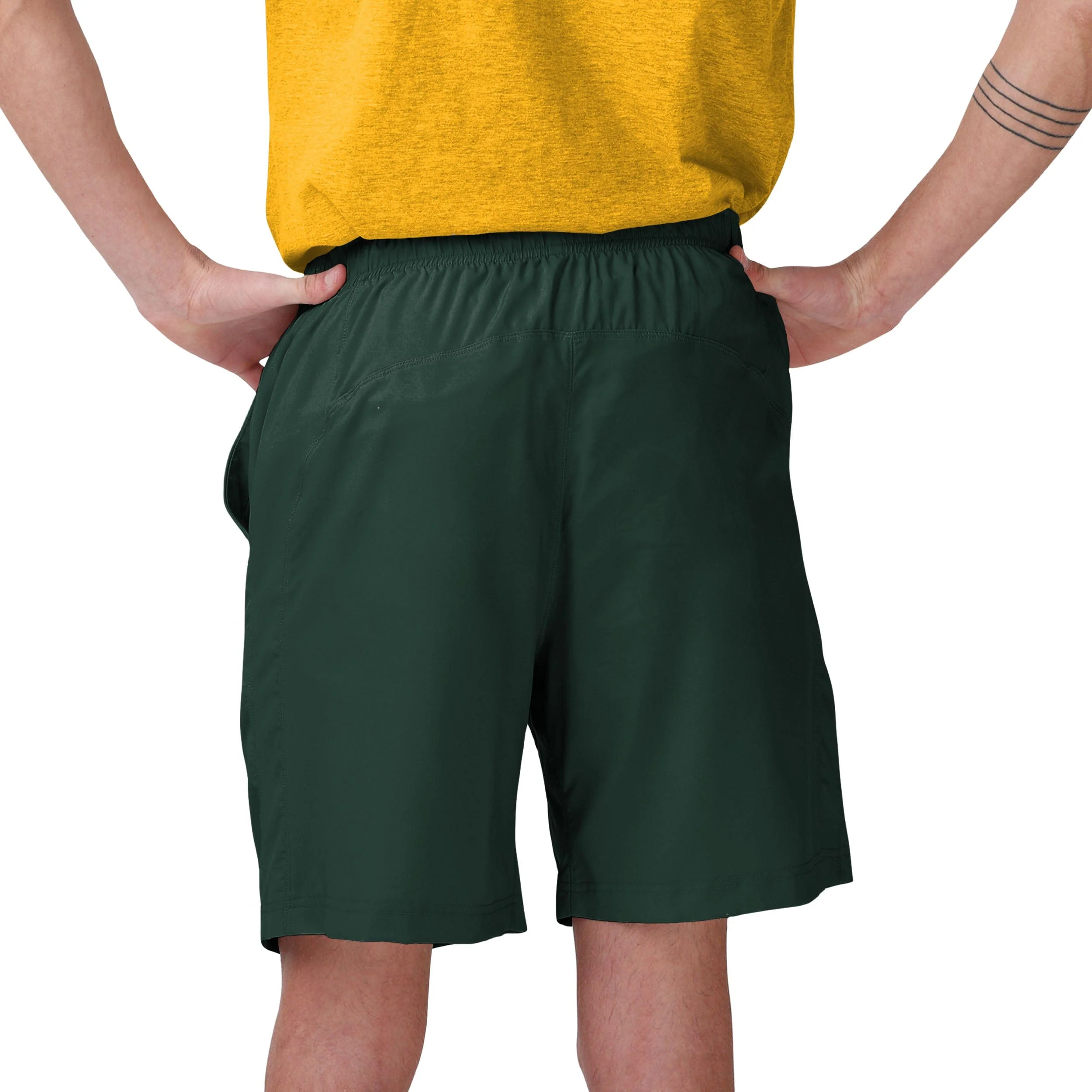Green Bay Packers NFL Mens Solid Woven Shorts - Image 3